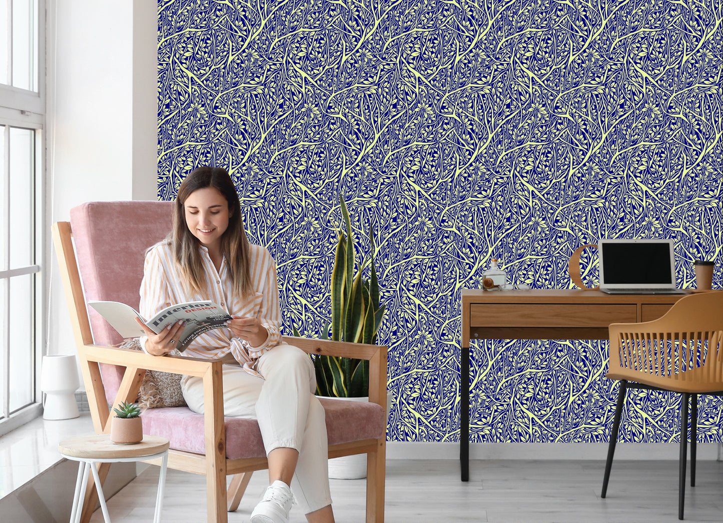 Wallpaper Ornamental Leaves With Branches