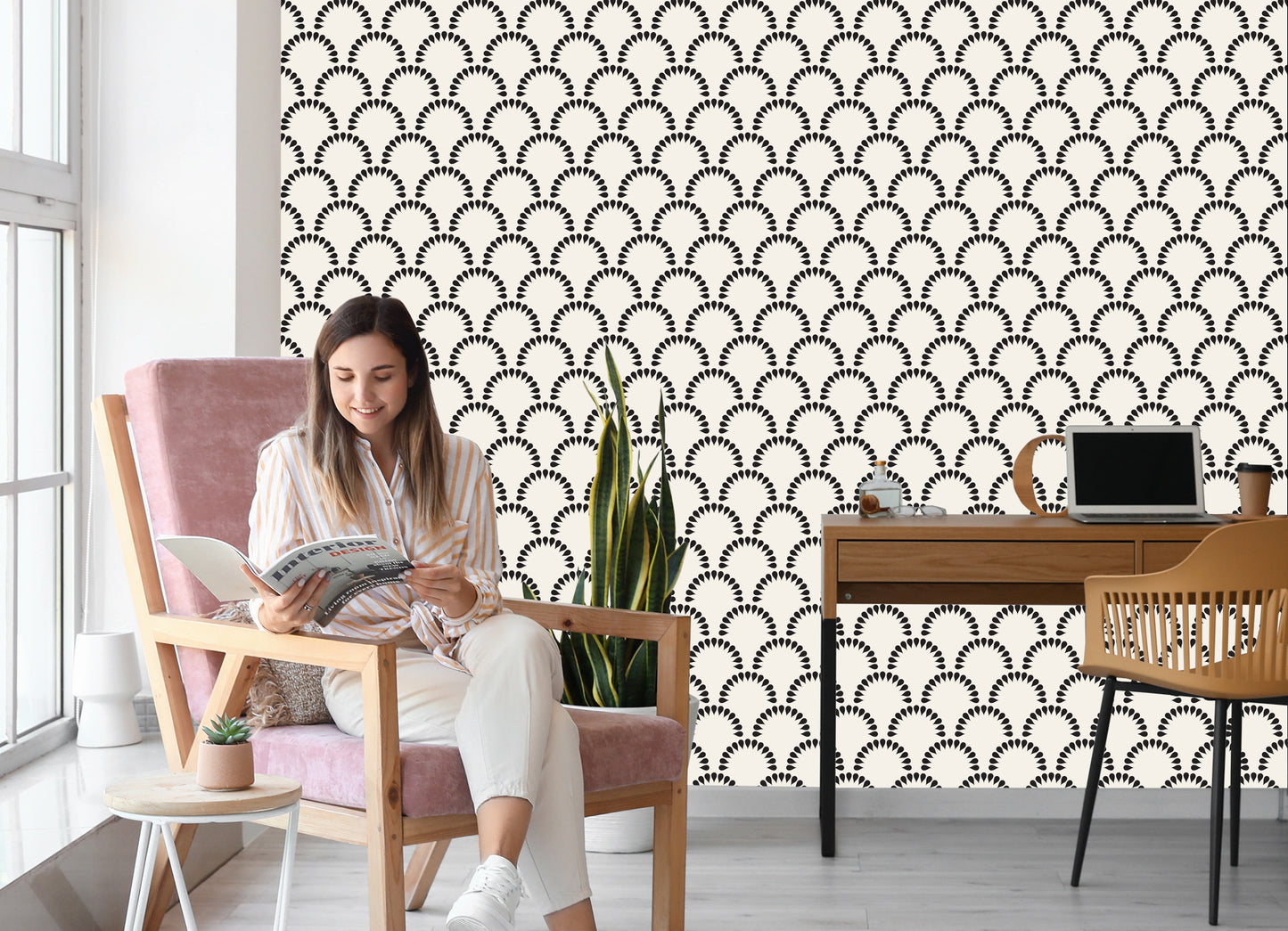 Wallpaper Geometric Flowers