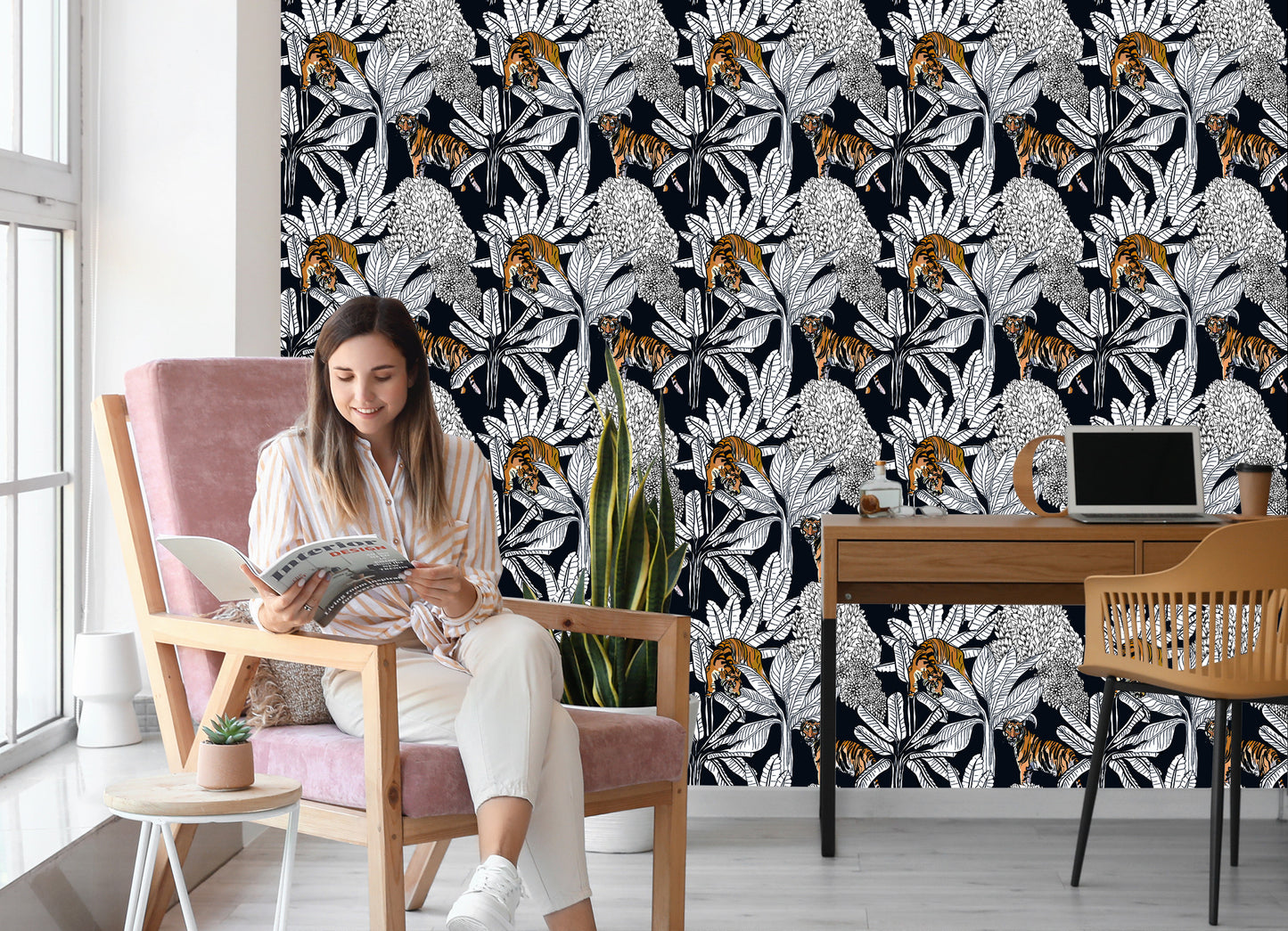 Wallpaper Tigers And Plants