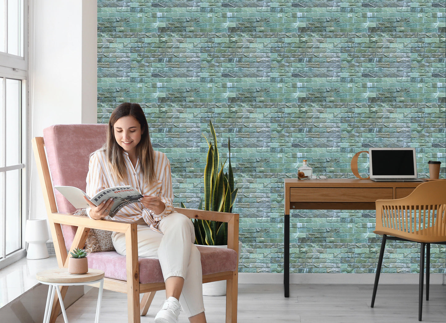 Wallpaper Colorful Bricks - 3D Effect