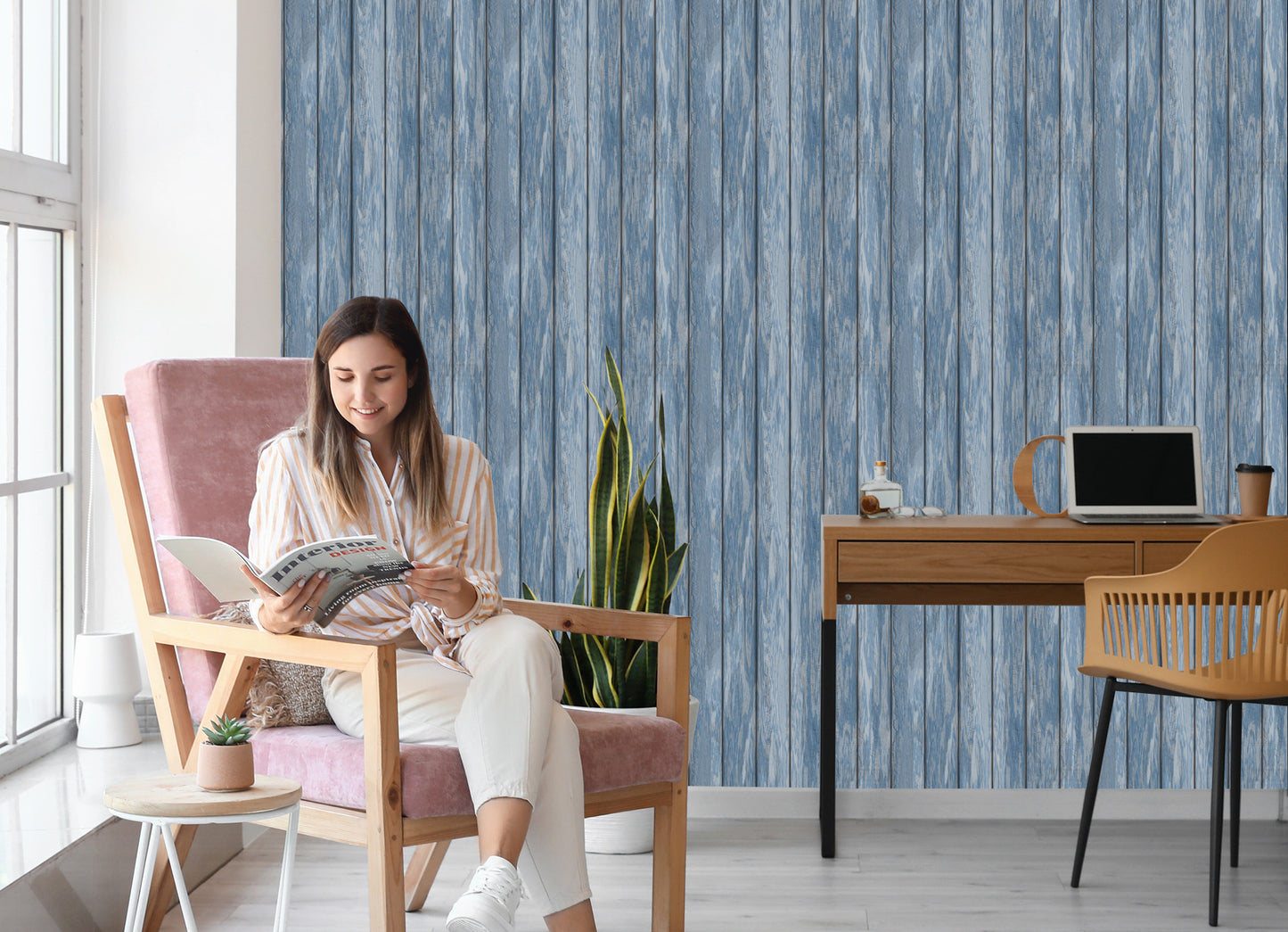 Wallpaper Wooden Planks Modern Pattern