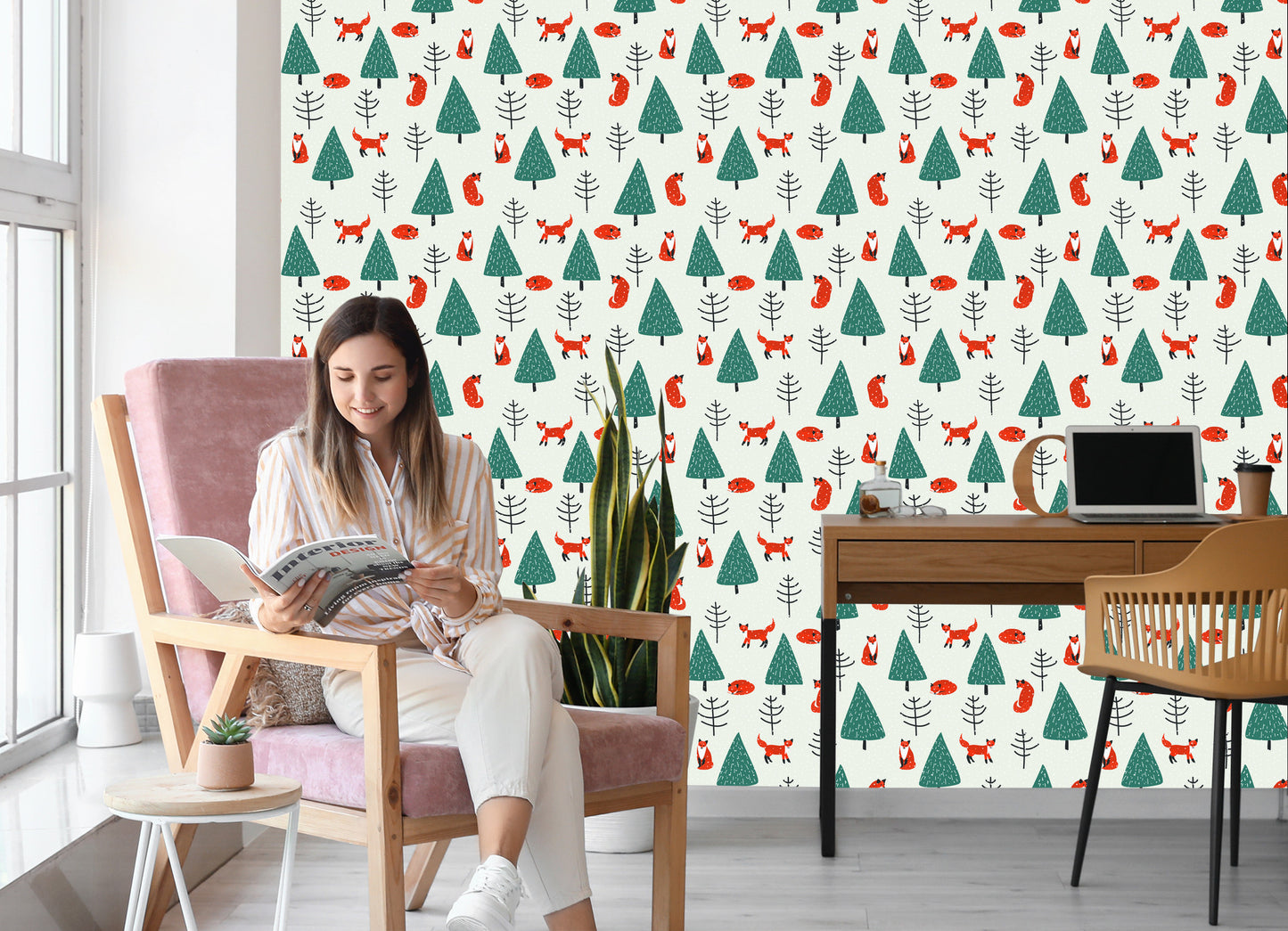 Wallpaper Sleeping Foxes In The Forest