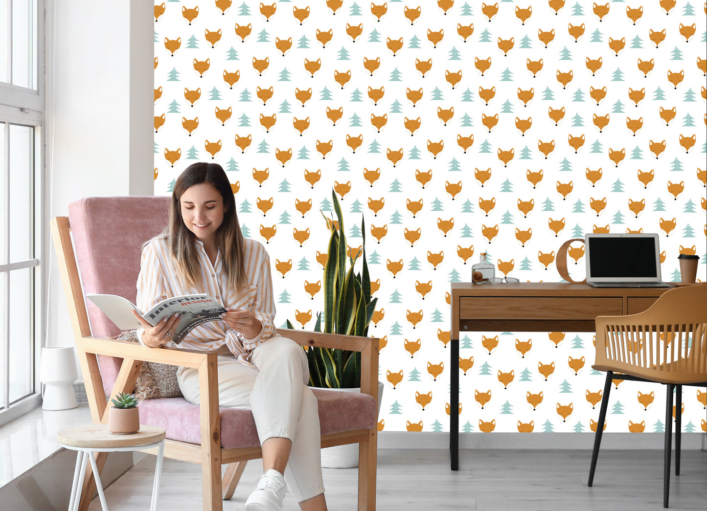 Wallpaper Sleeping Foxes Among The Trees