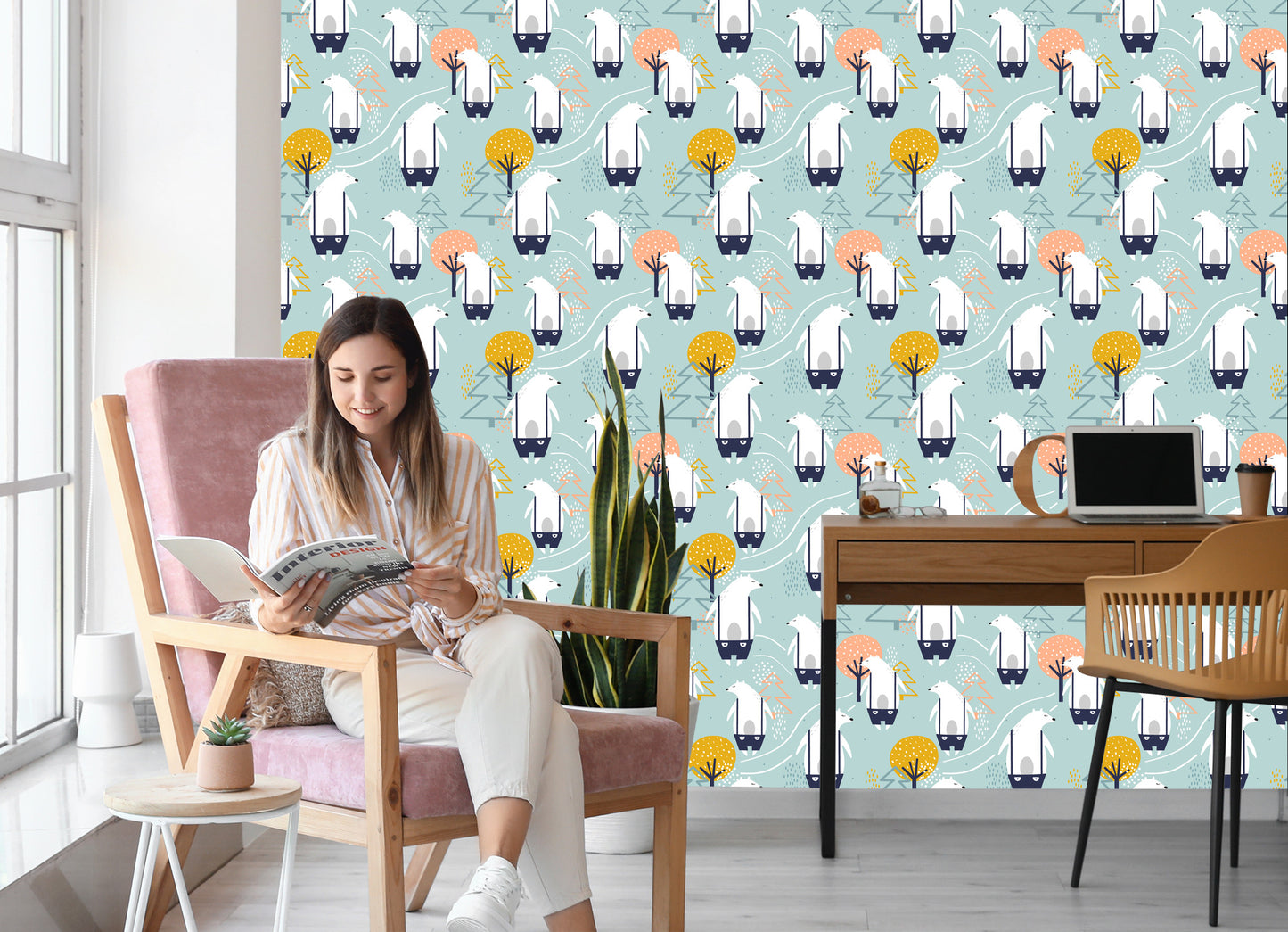 Wallpaper For Children - Bears And Trees