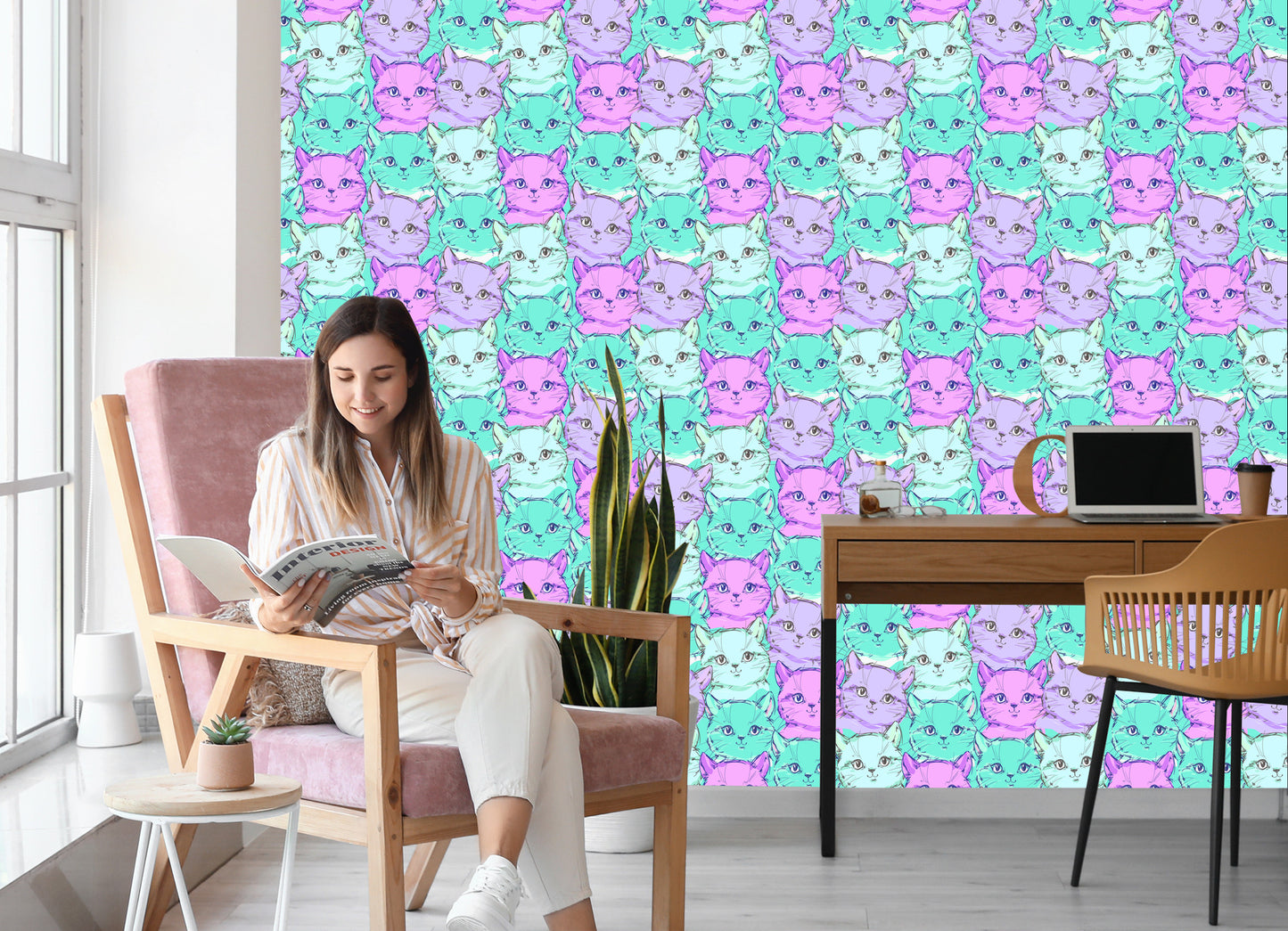 Wallpaper For Children - Little Colorful Cats