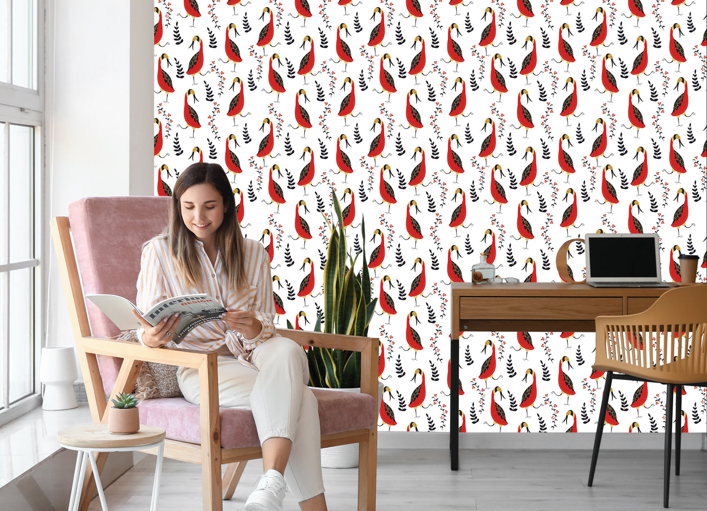 Wallpaper Beautiful Birds And Plants