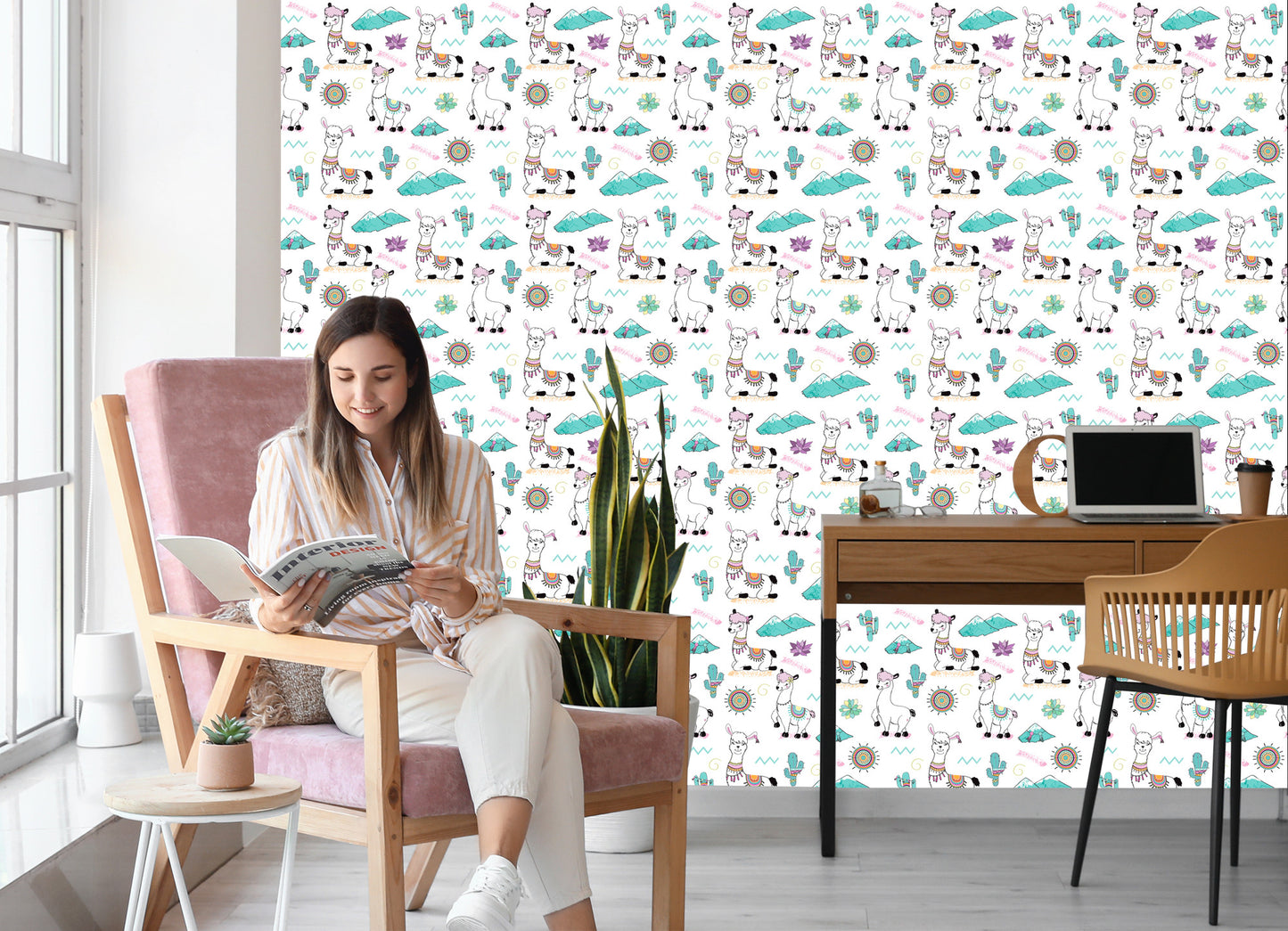Wallpaper With Lamami Sun Flowers For Baby Room