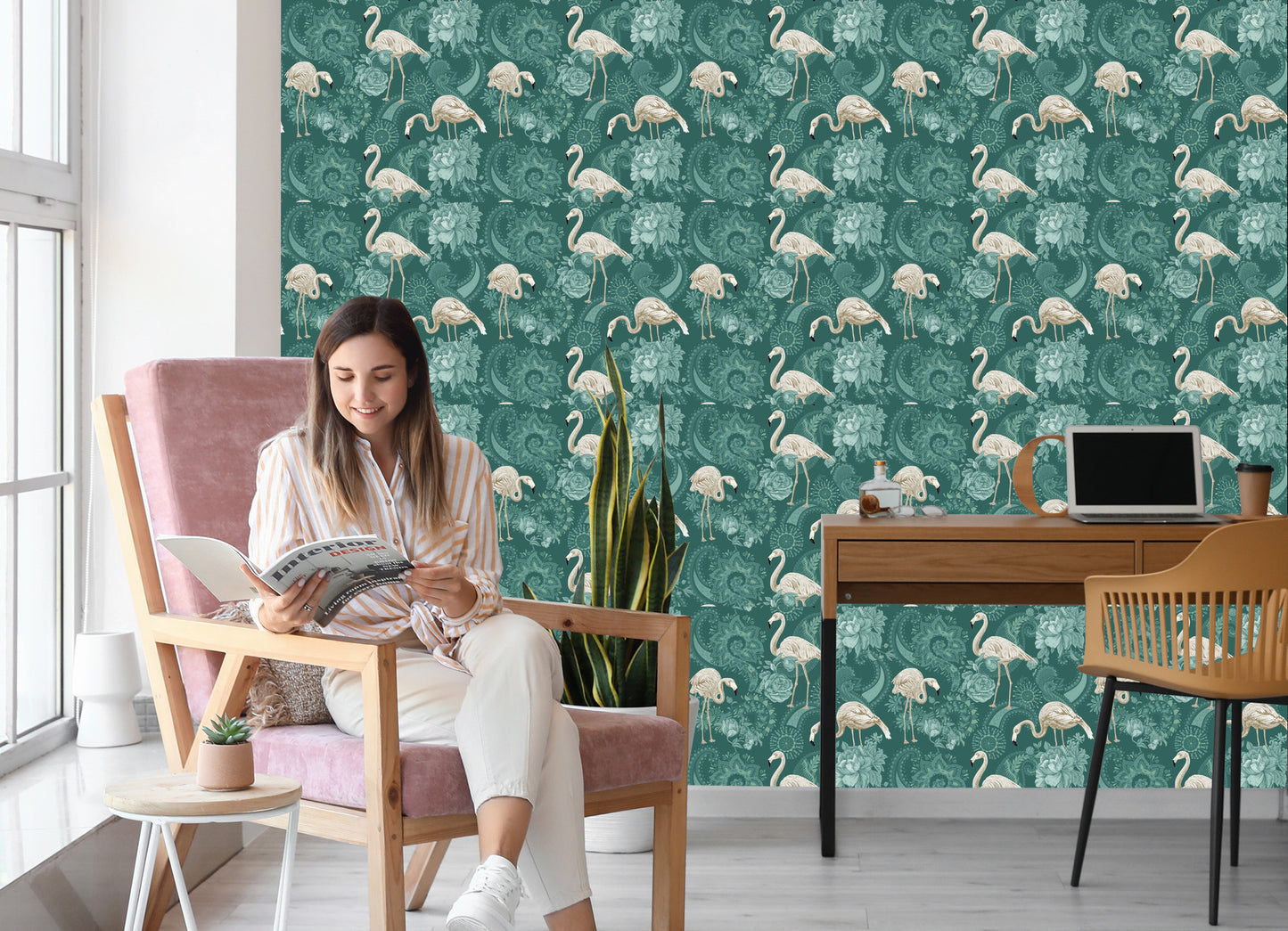 Wallpaper Flamingos