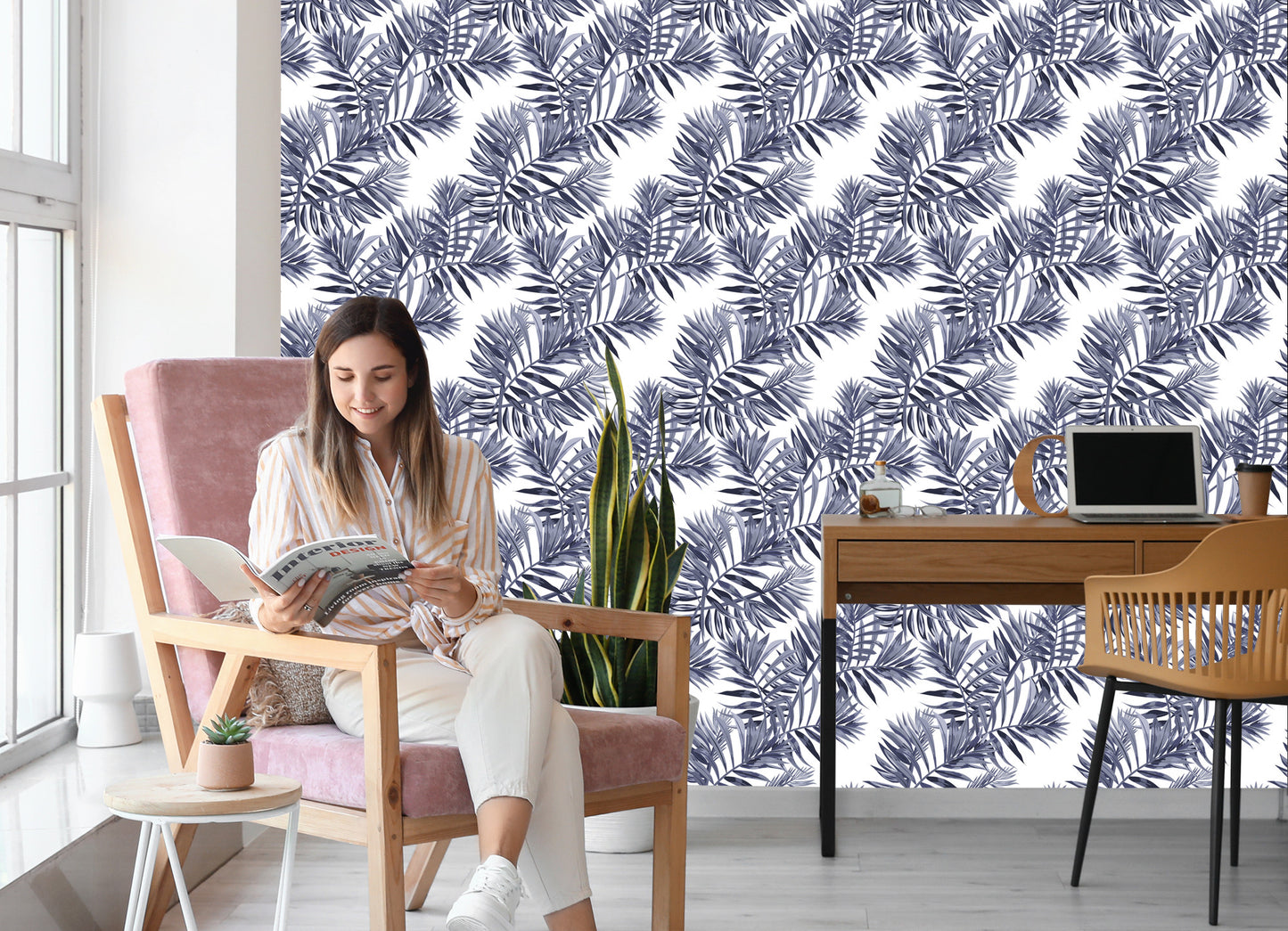 Wallpaper Exotic Leaves Vintage