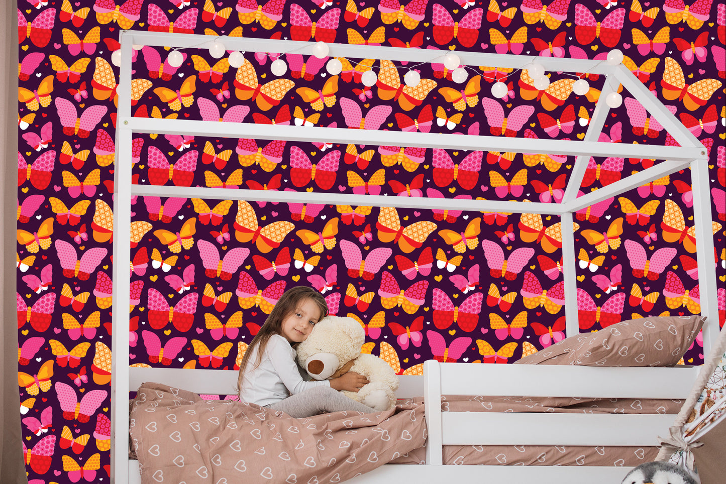 Wallpaper For Girls Colorful Dotted Butterflies