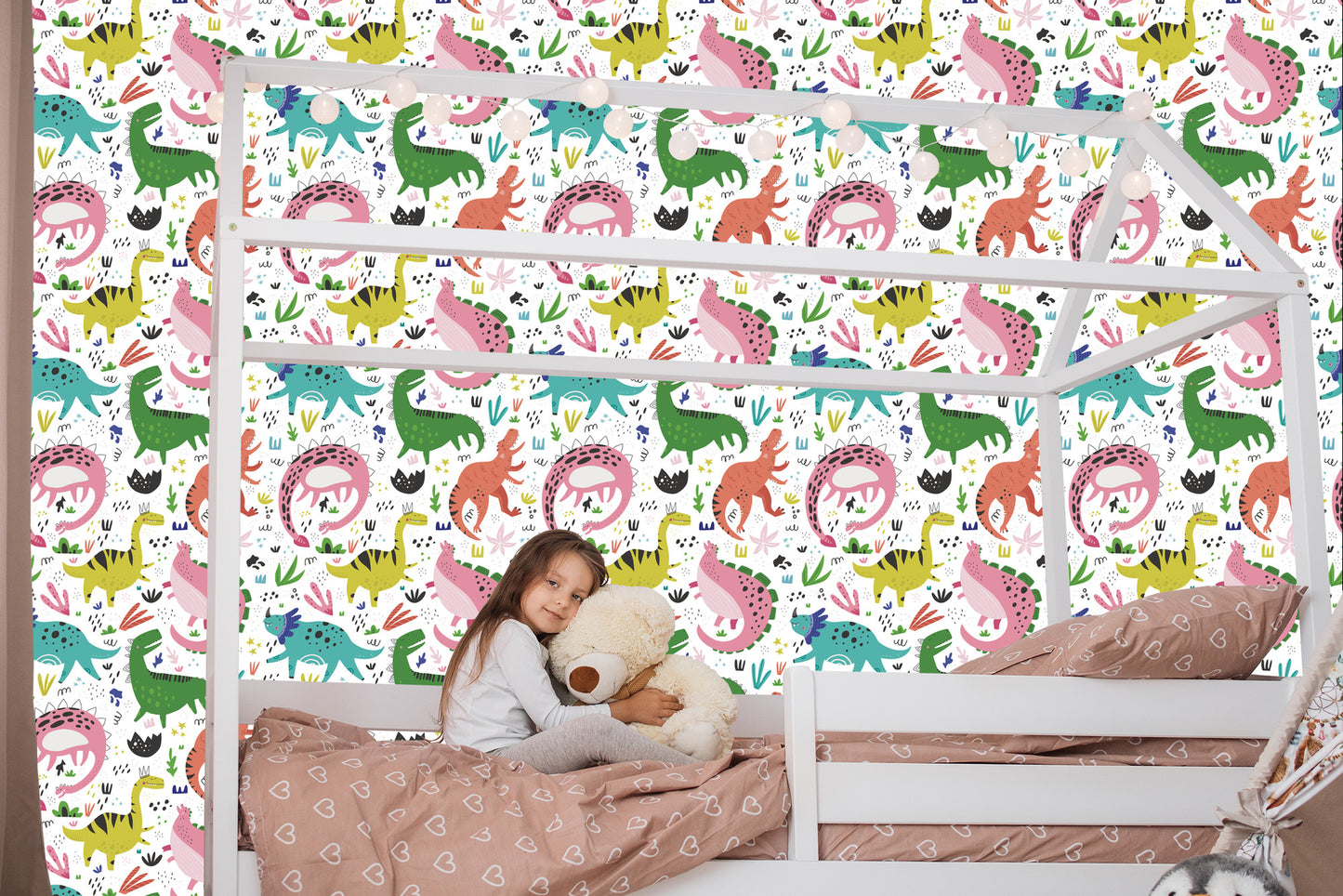 Wallpaper For Children - Colorful Dinosaurs
