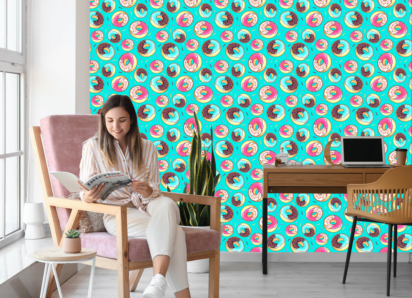 Wallpaper Colorful Donuts With Sprinkles