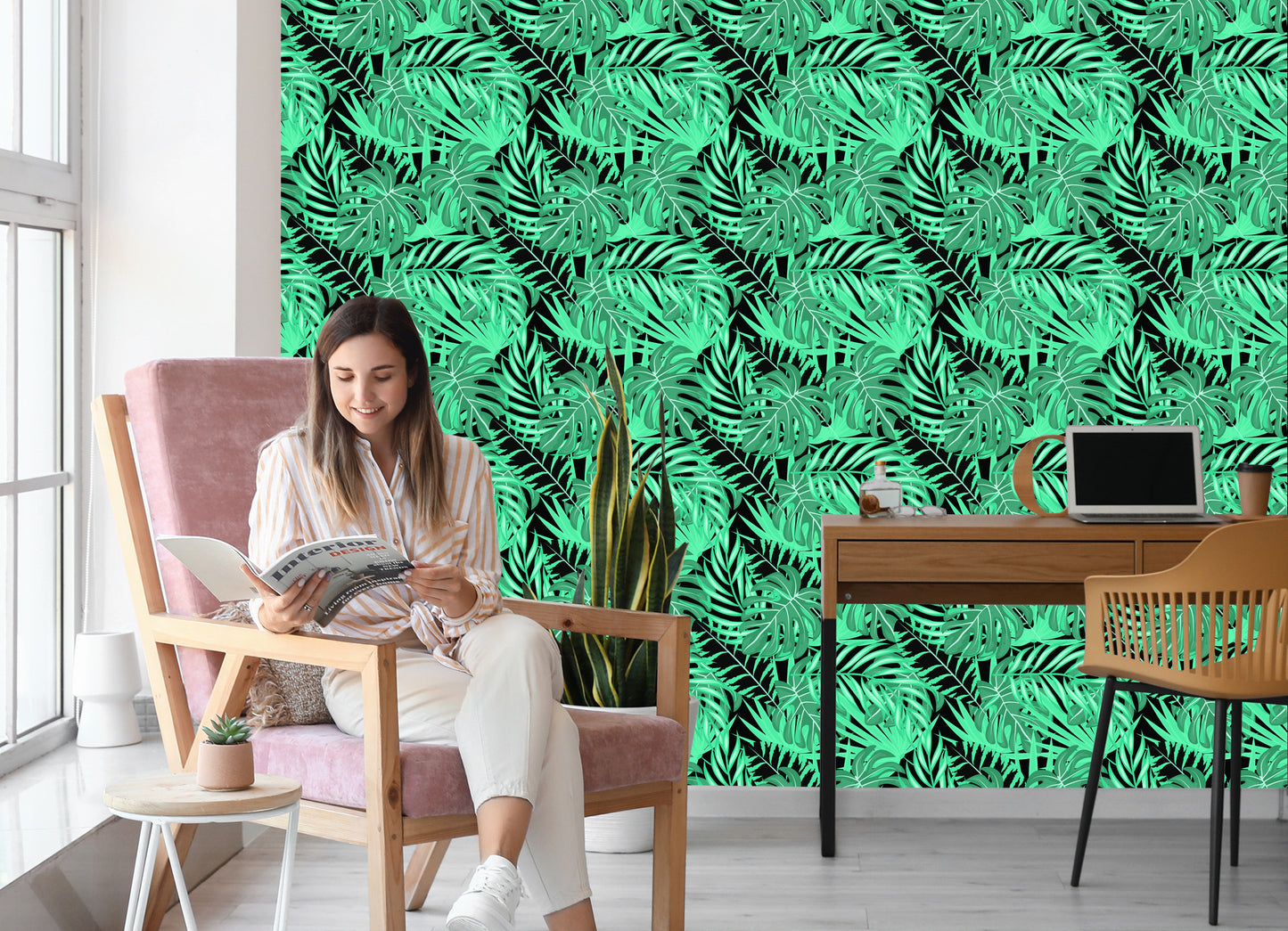 Wallpaper Fashionable Leaves