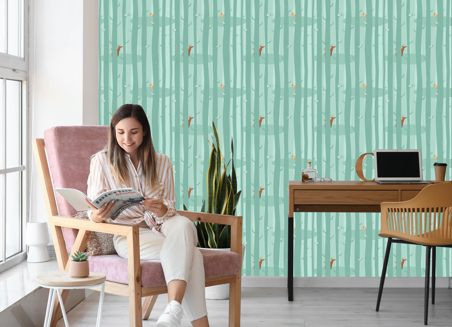 Wallpaper Trees, Forest. Nature. Children's Room