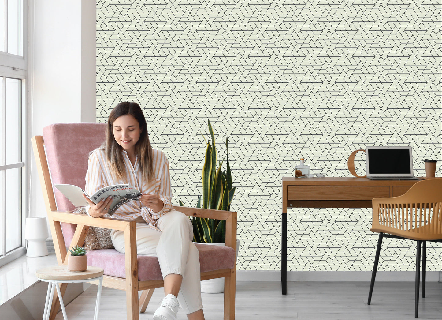 Wallpaper Modern Geometric Pattern