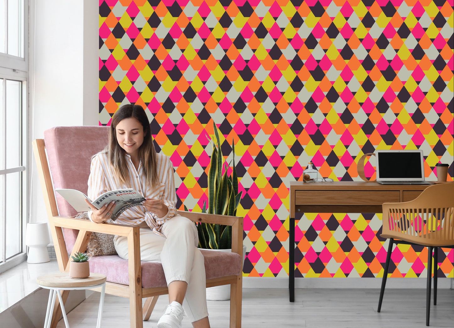 Wallpaper Geometric - Colorful Diamonds