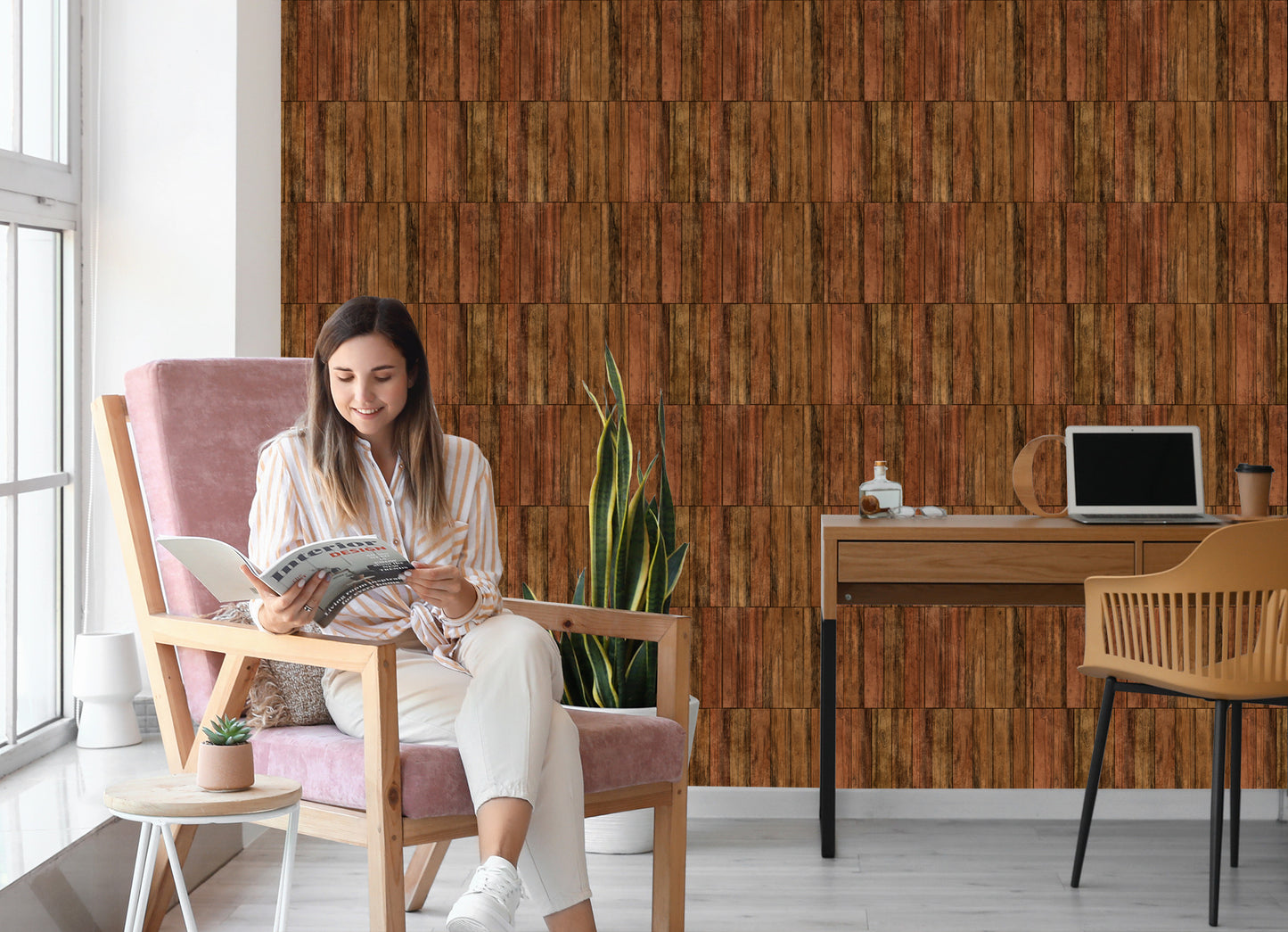 Wallpaper Modern Wooden Planks
