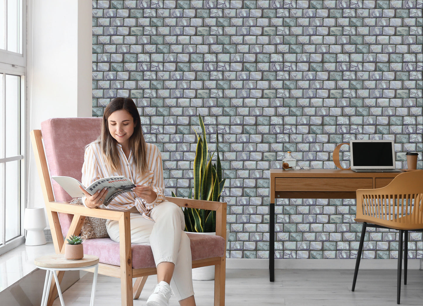 Wallpaper Multicolored Bricks