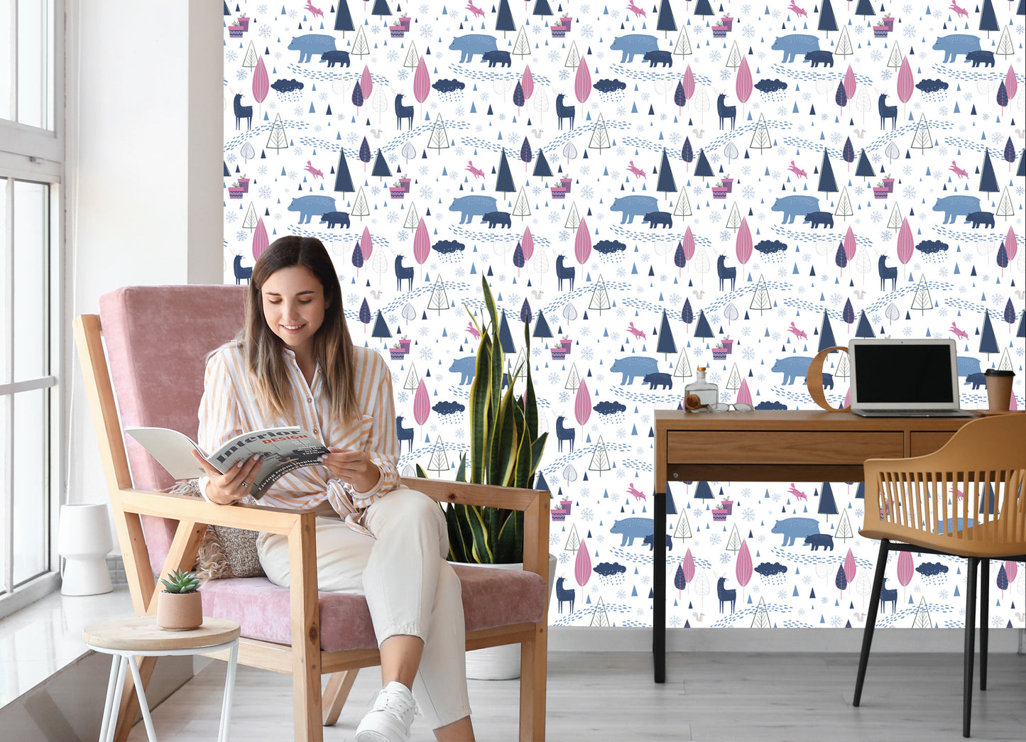 Wallpaper Animals Scandinavian Style Children's Room