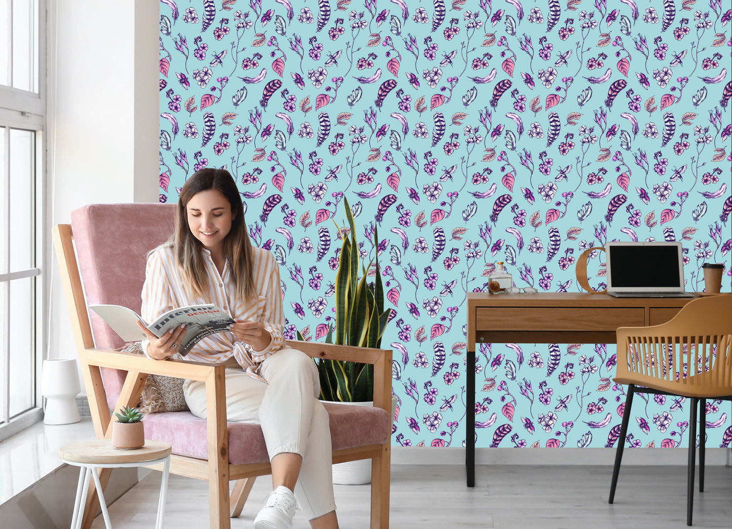 Wallpaper Flora In Boho Style