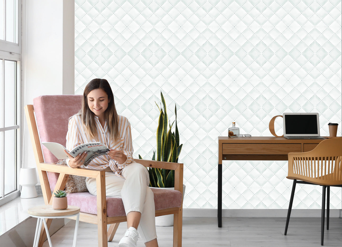 Wallpaper Patterned Quilted Leather