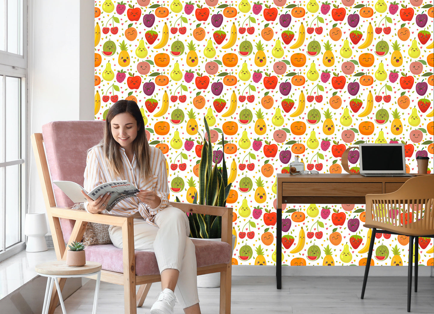 Wallpaper For Children - Happy Sweet Fruits