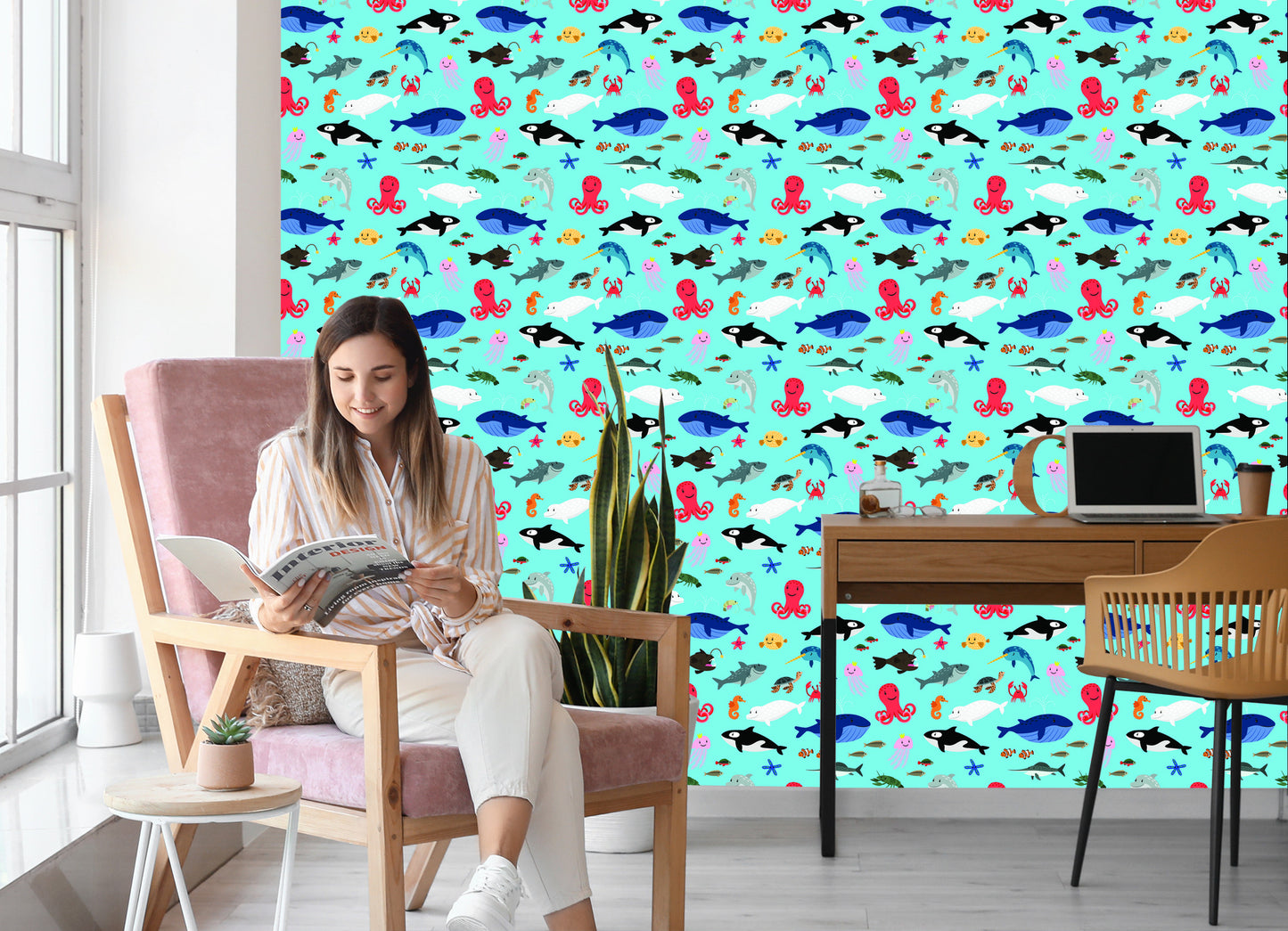 Wallpaper For Children - Happy Sea Animals