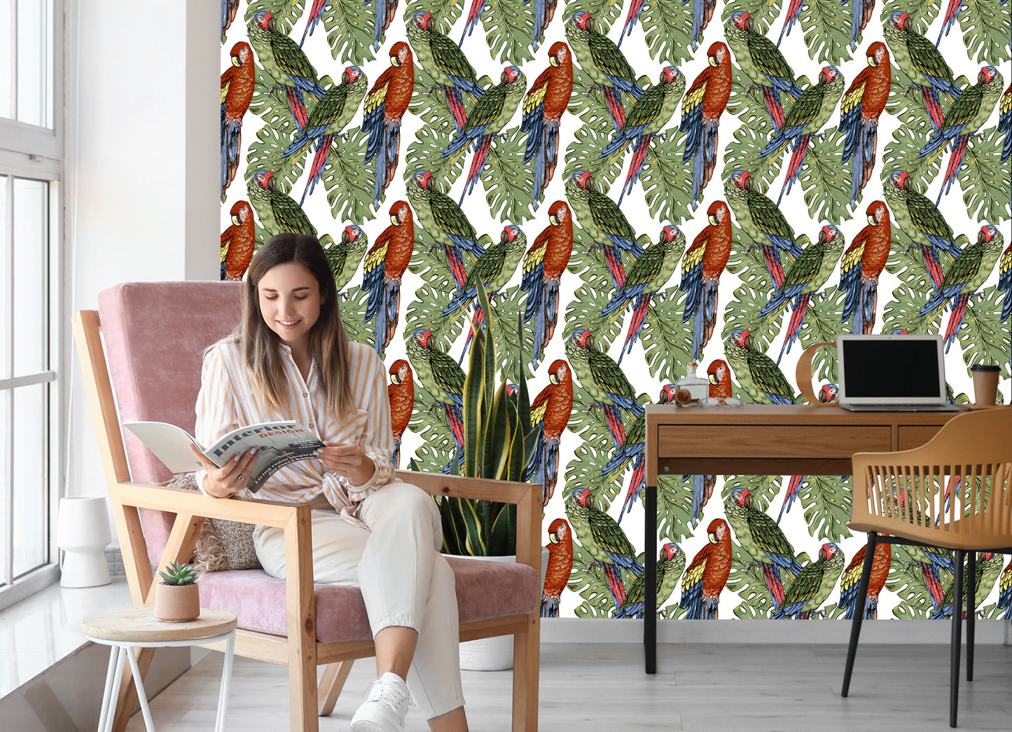 Wallpaper Colorful Parrots