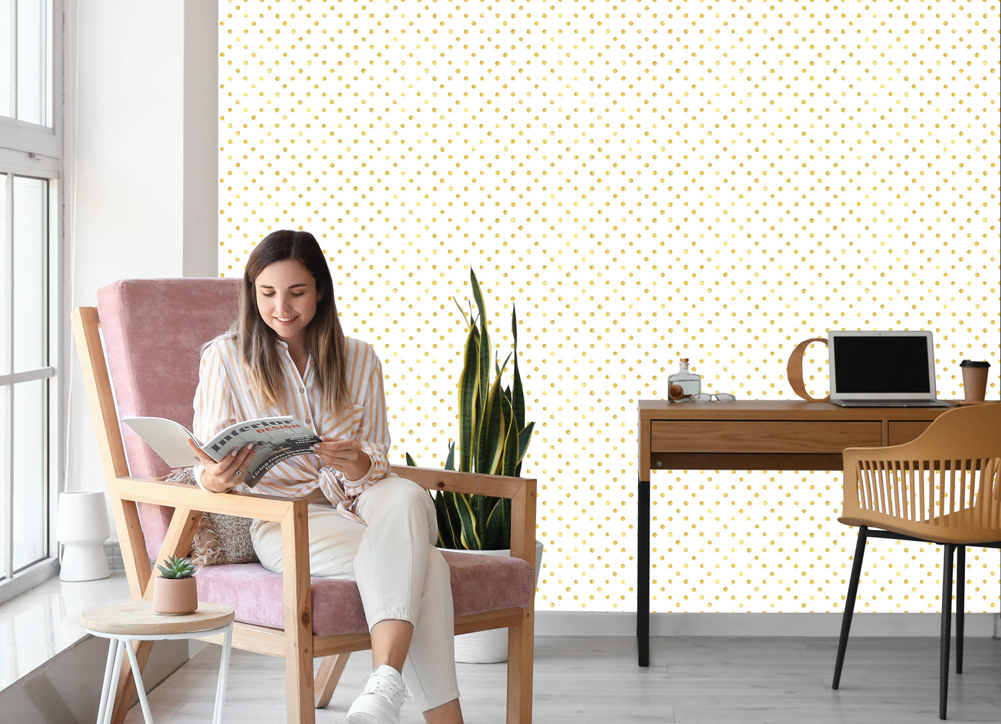 Wallpaper Small Yellow Dots