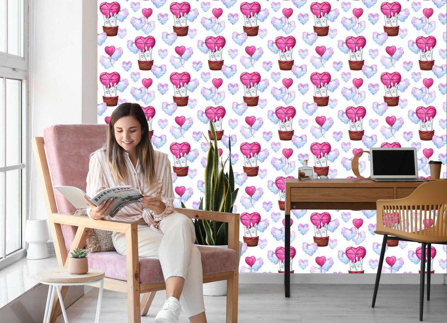 Wallpaper Rabbits In The Clouds