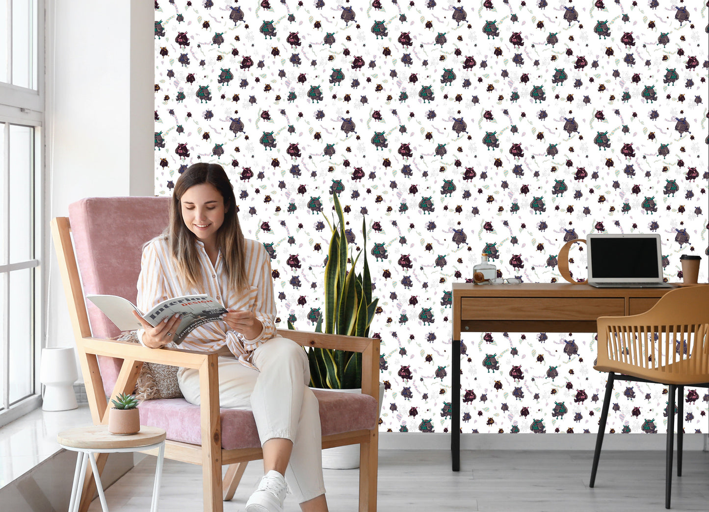 Wallpaper Owls In Scarfs