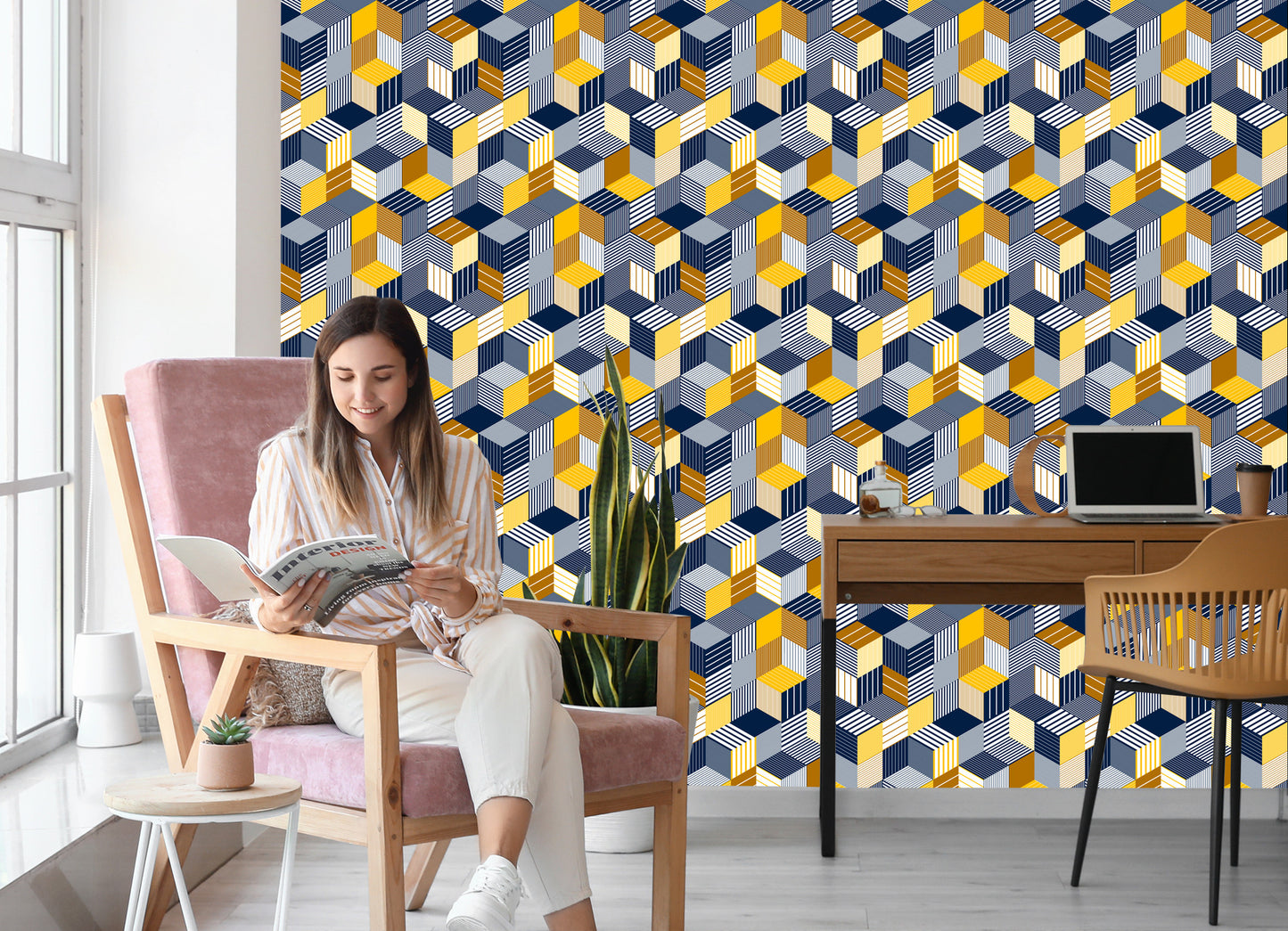 Wallpaper Colourful Spatial Illusion