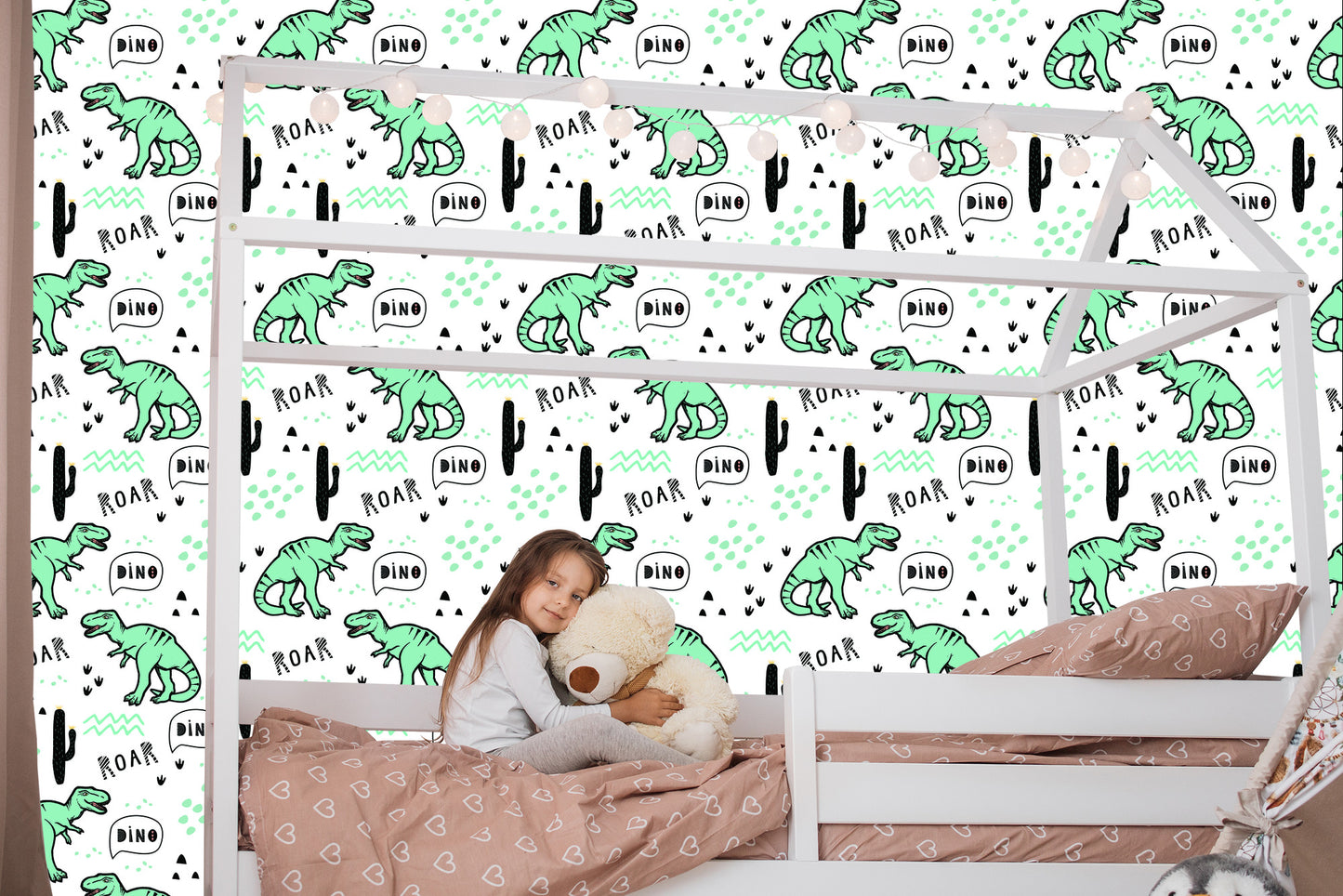 Wallpaper The Cacti Dinosaurs For A Baby's Room