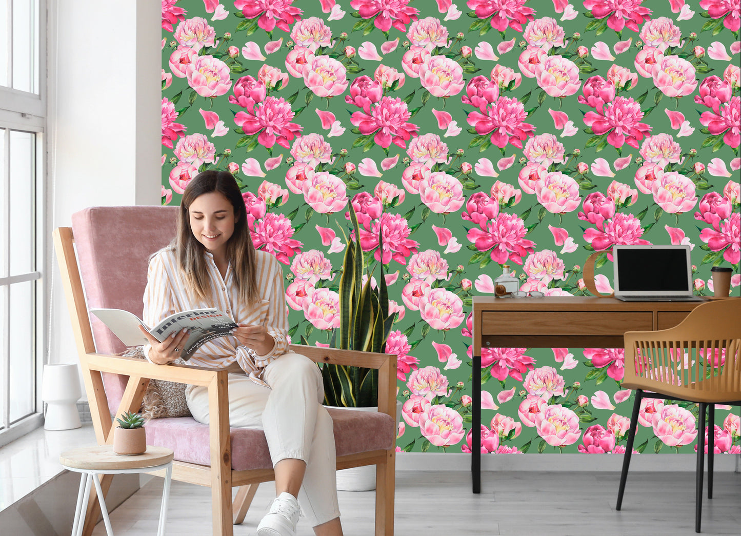 Wallpaper Beautiful Peonies