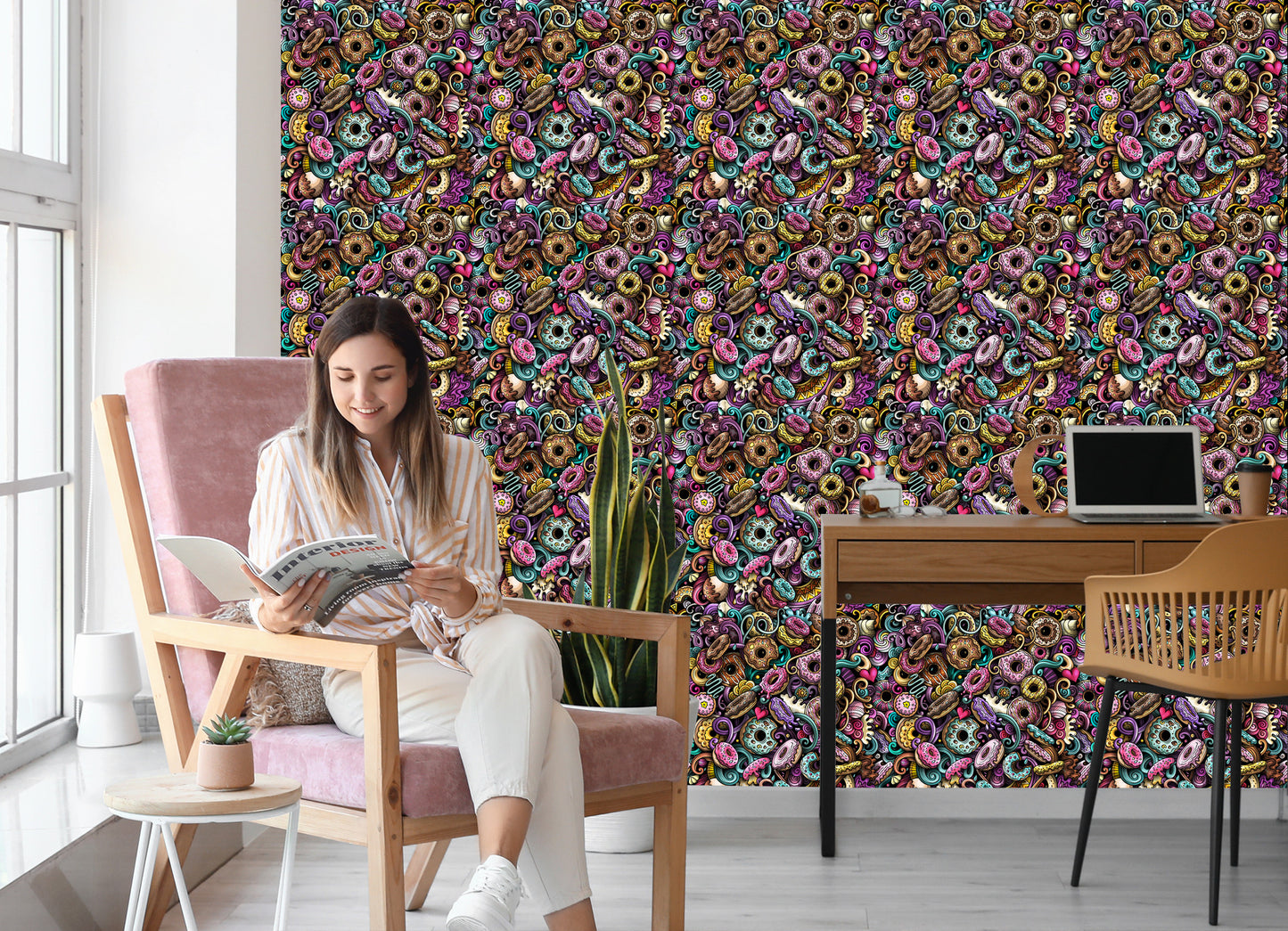 Wallpaper Graffiti Style Donuts