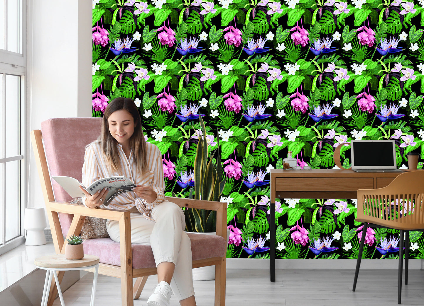 Wallpaper Exotic Palm Leaves