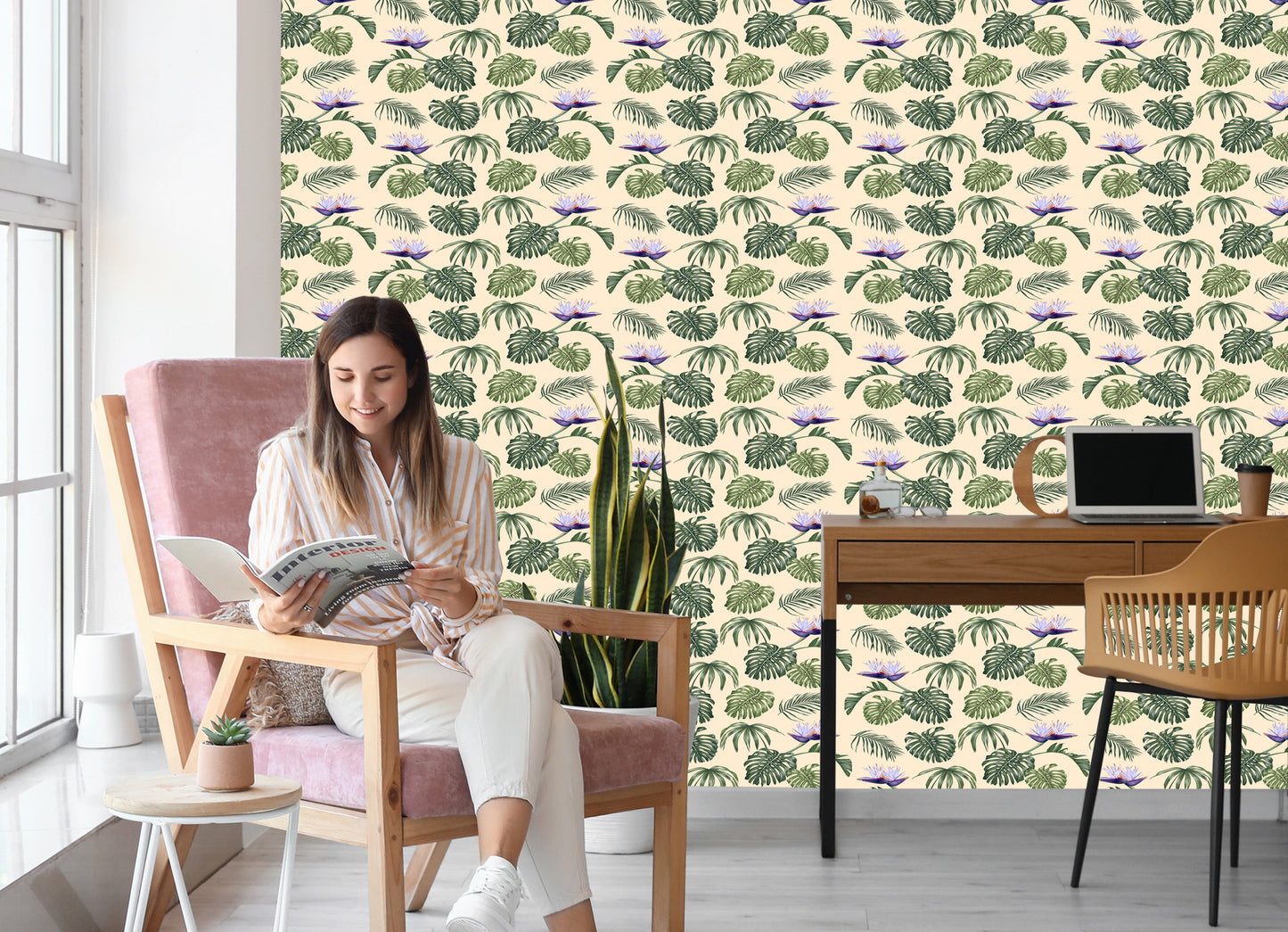 Wallpaper Monstera Leaves