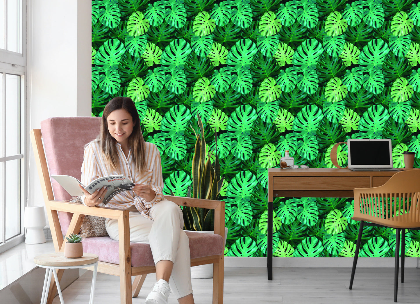 Wallpaper Monstera Leaves