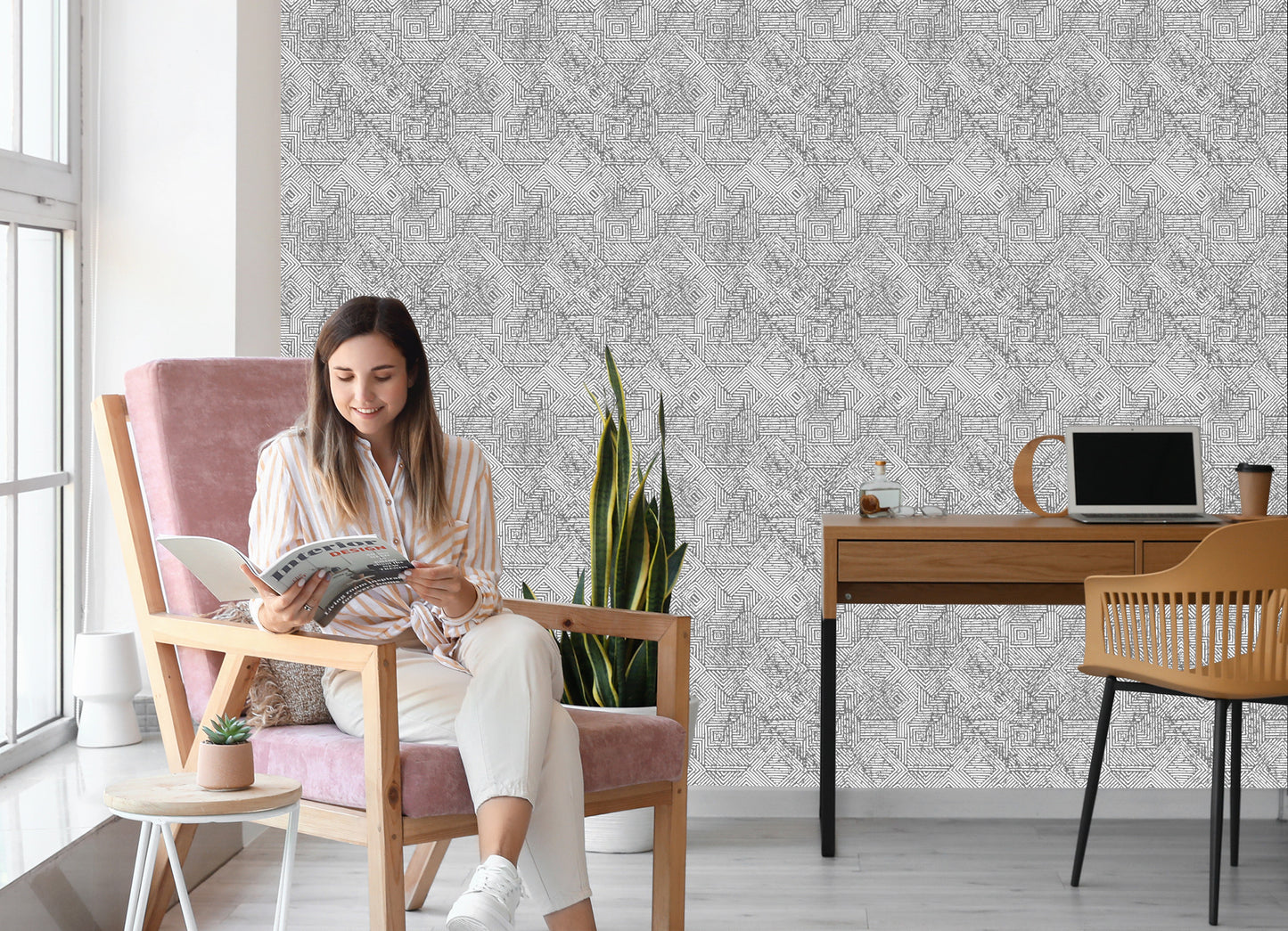 Wallpaper Geometric In Vintage Style