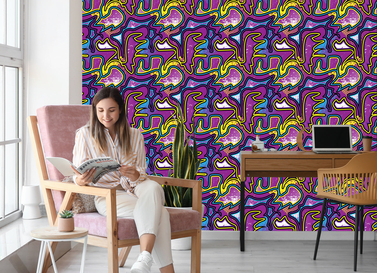 Wallpaper Violet Graffiti