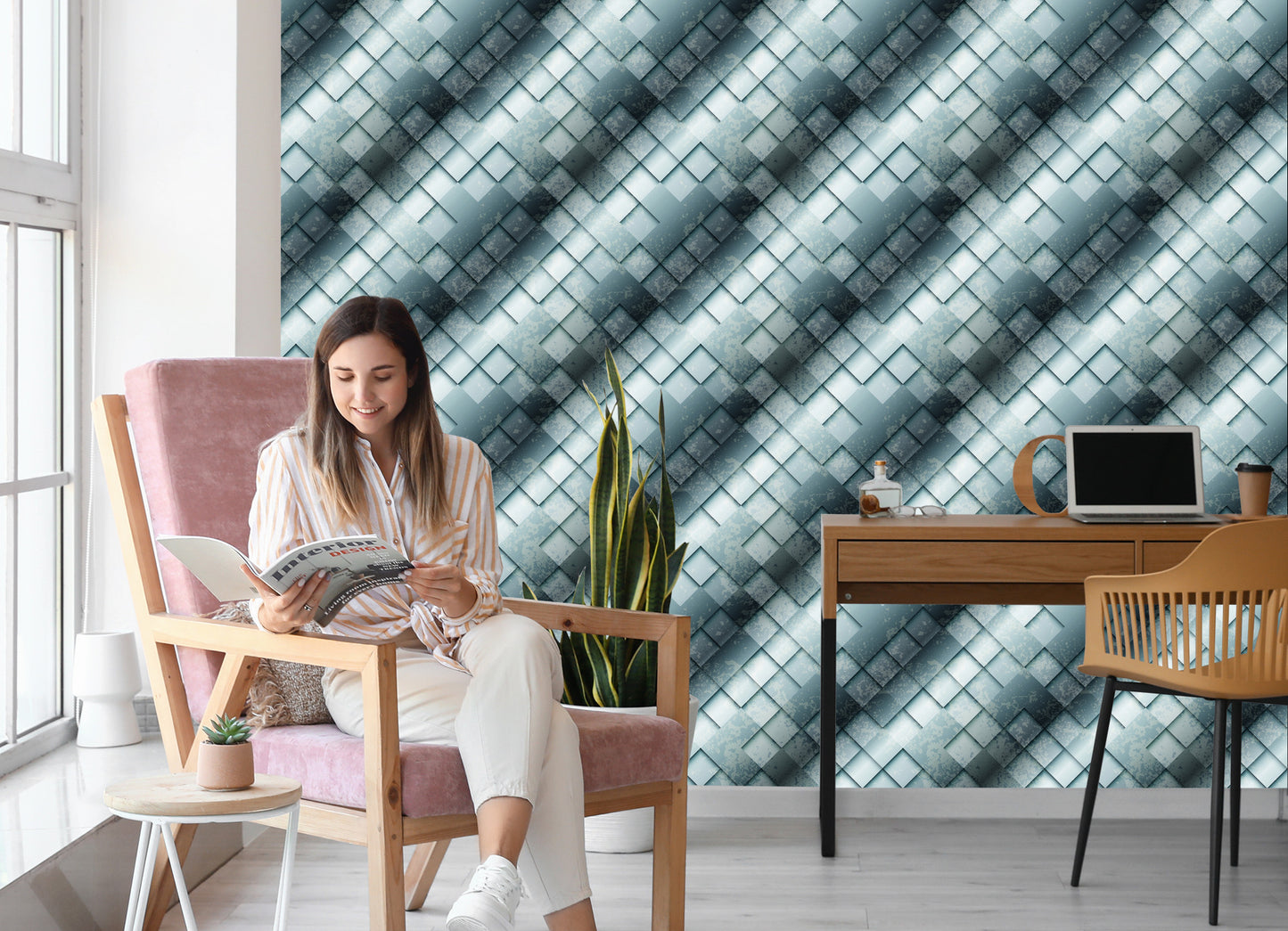 Wallpaper Modern Abstract Concrete Pattern