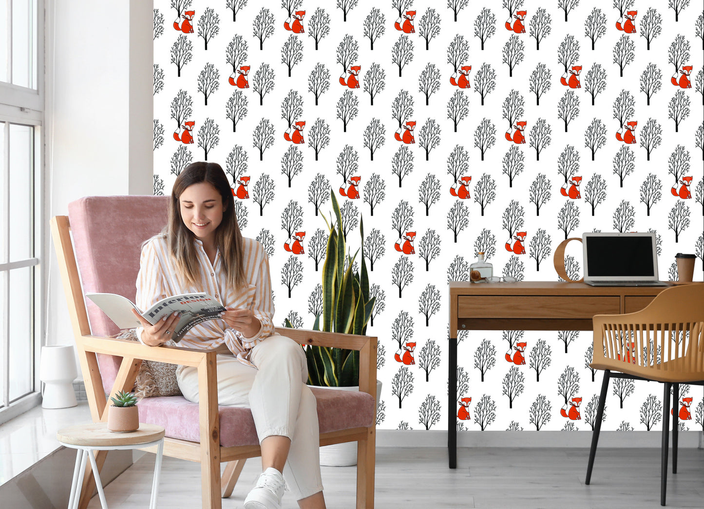 Wallpaper Foxes Among The Trees