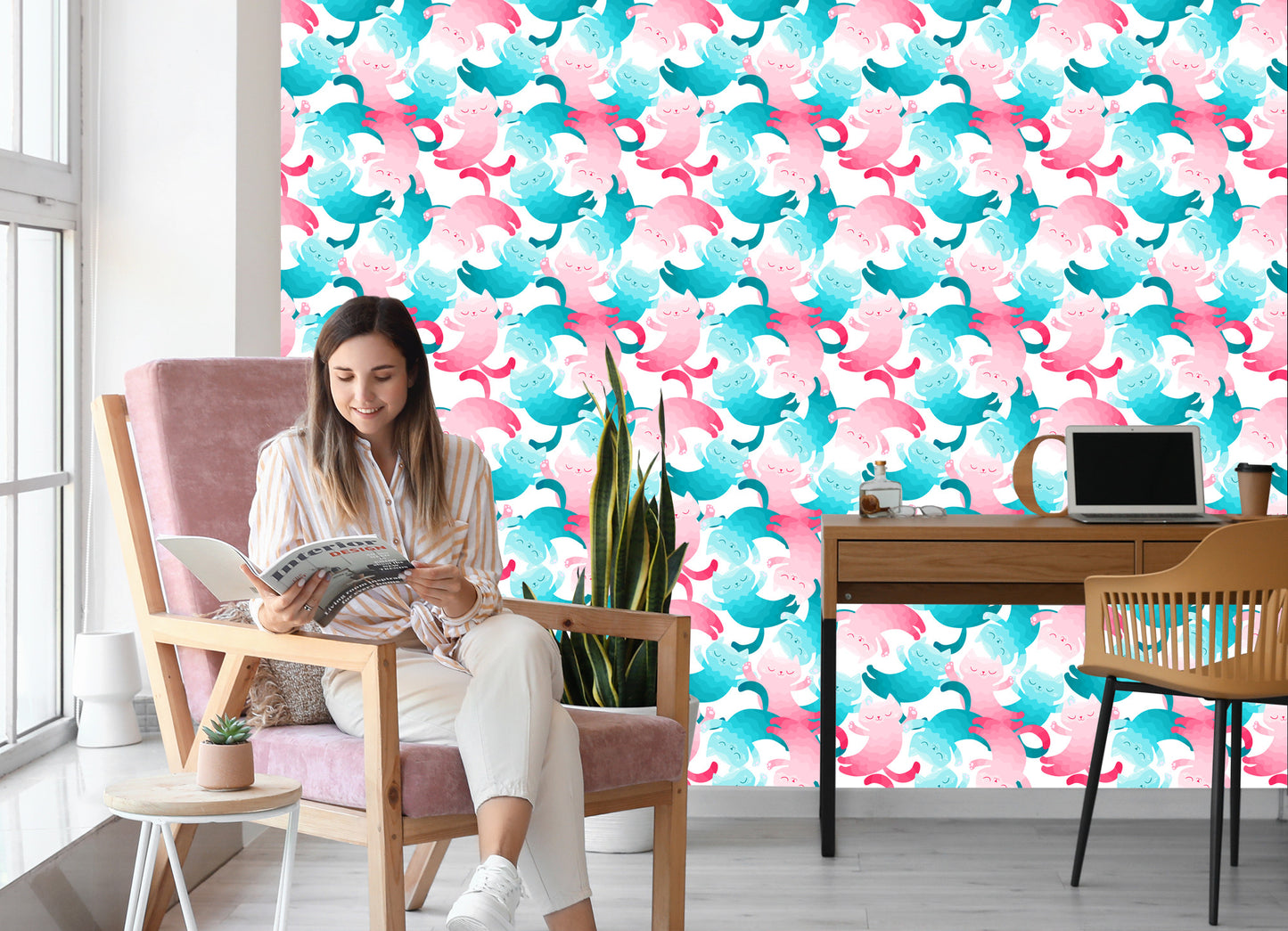 Wallpaper For Children - Colorful Cats