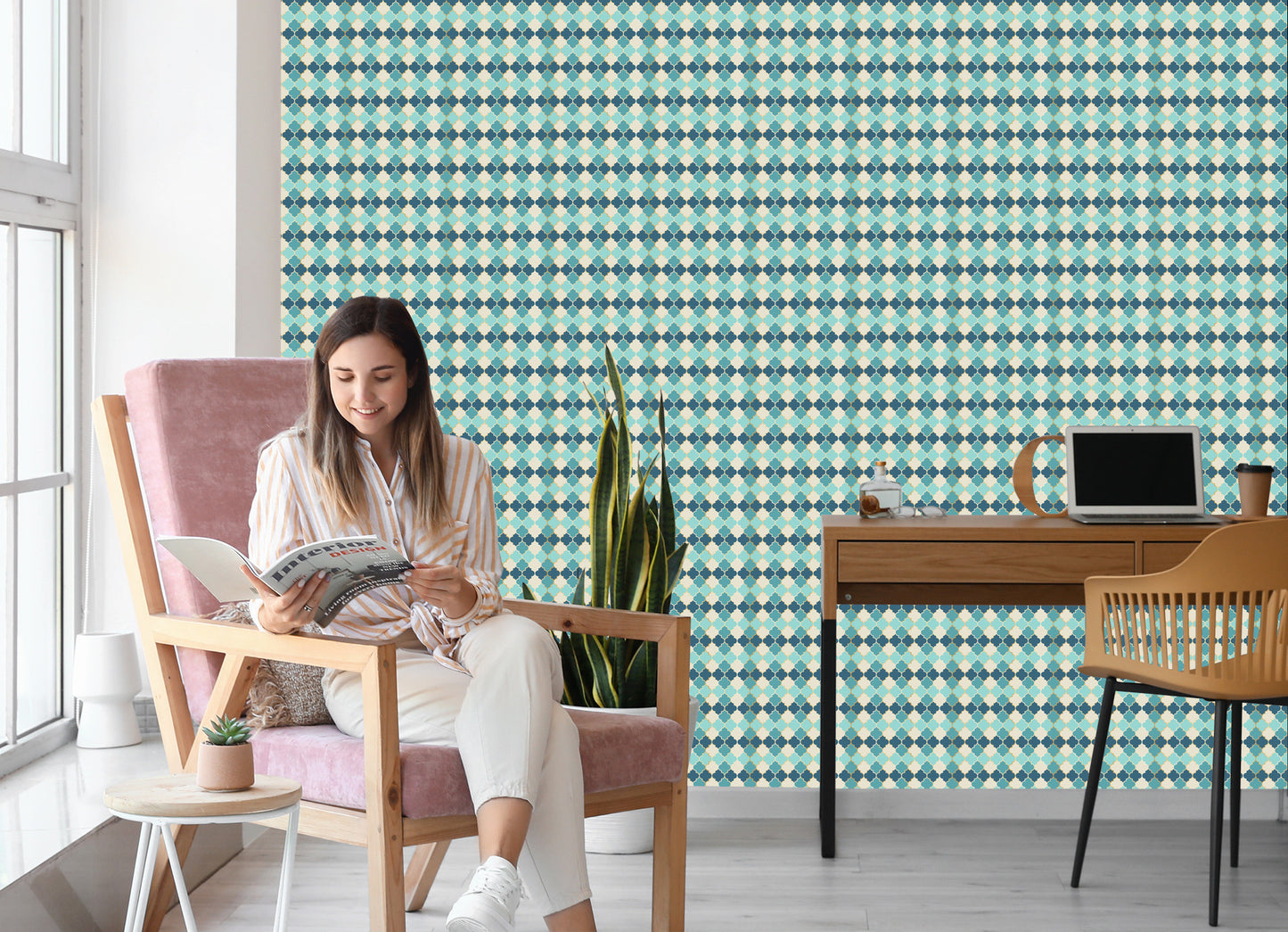 Wallpaper Moroccan Wall Mosaic For Living Room