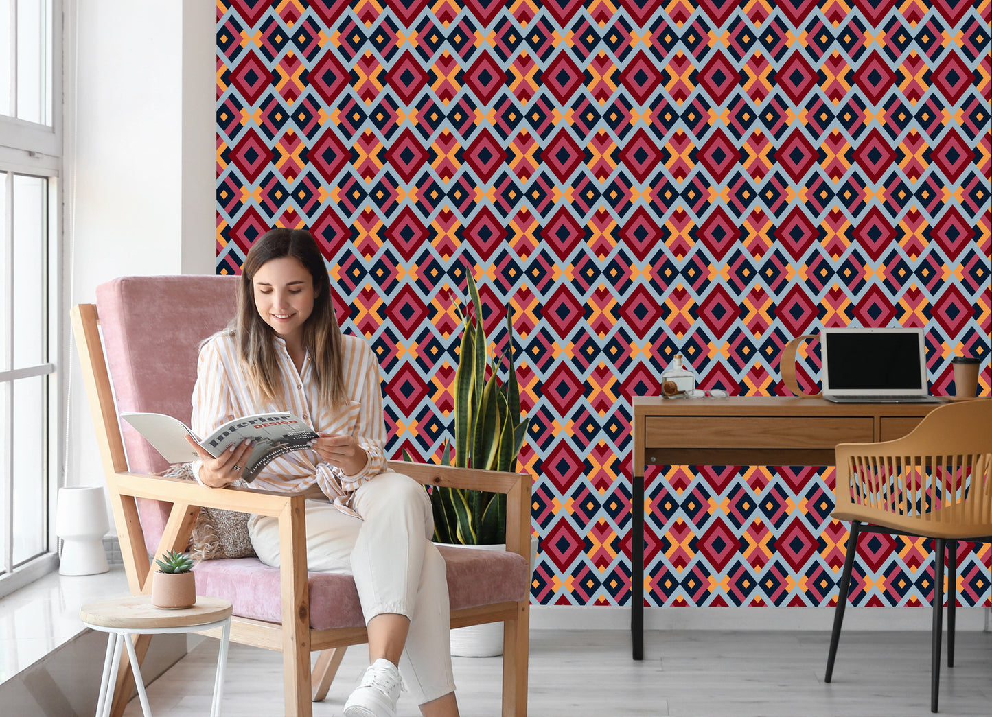 Wallpaper Geometric Colorful Diamonds