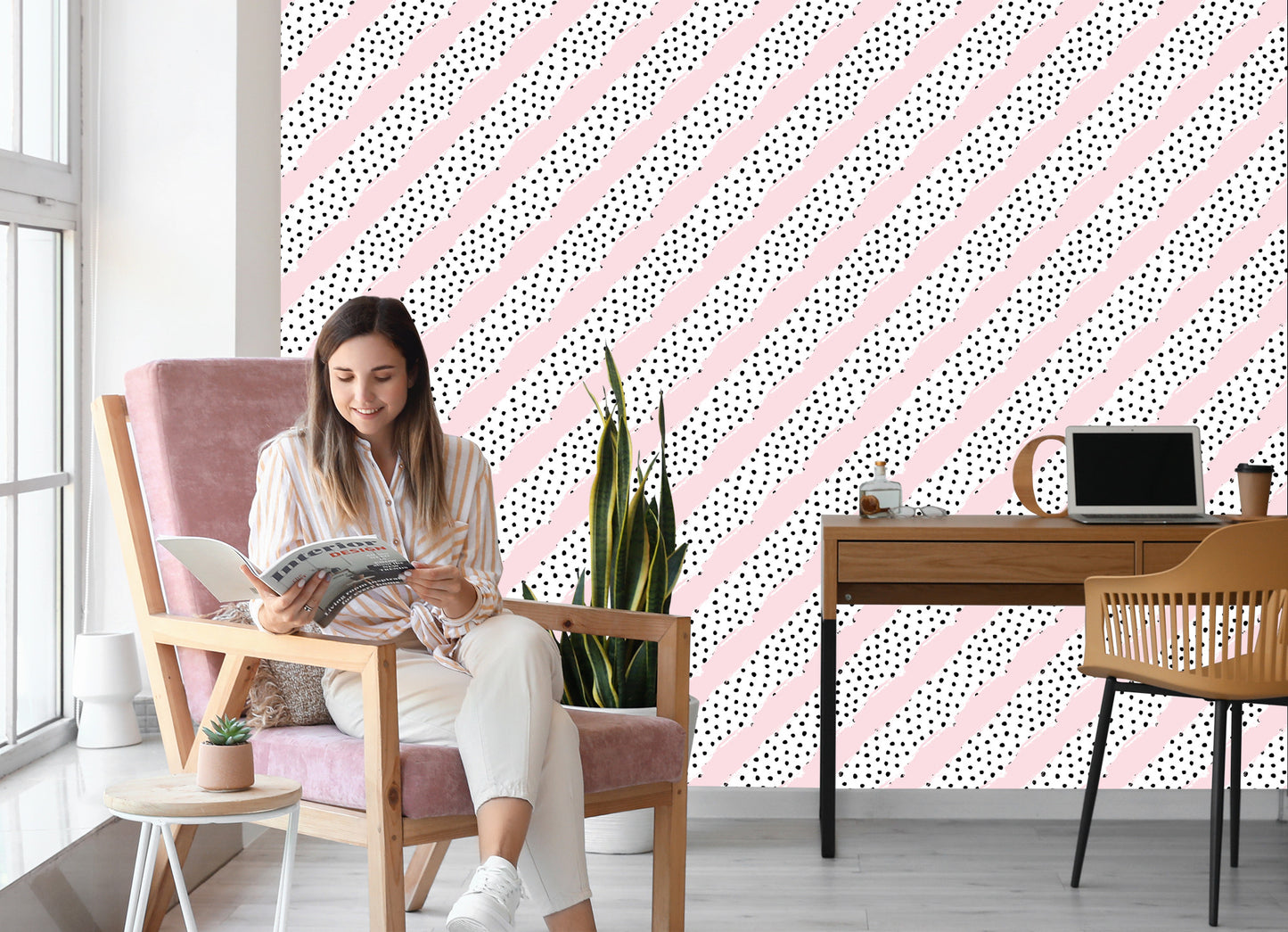 Wallpaper Dotted Stripes