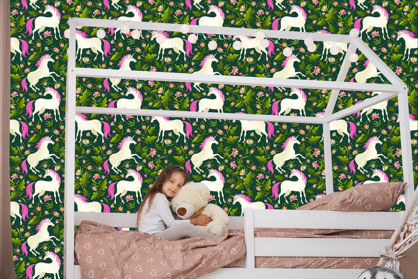 Wallpaper Unicorns Among Plants