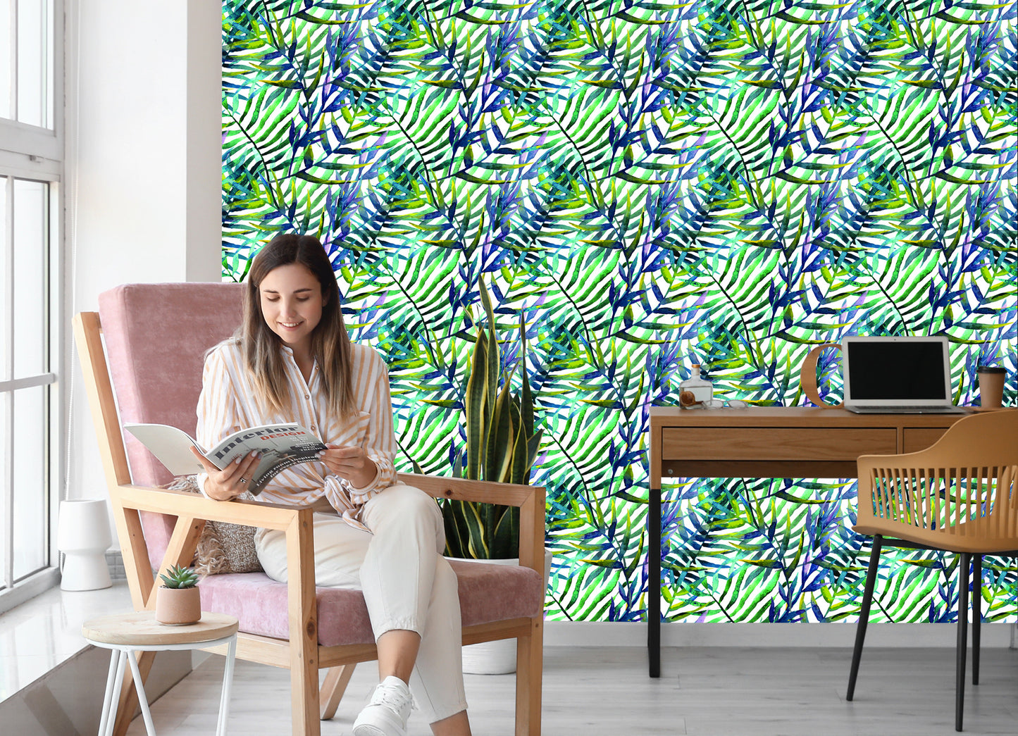Wallpaper Palm Leaves - Watercolor