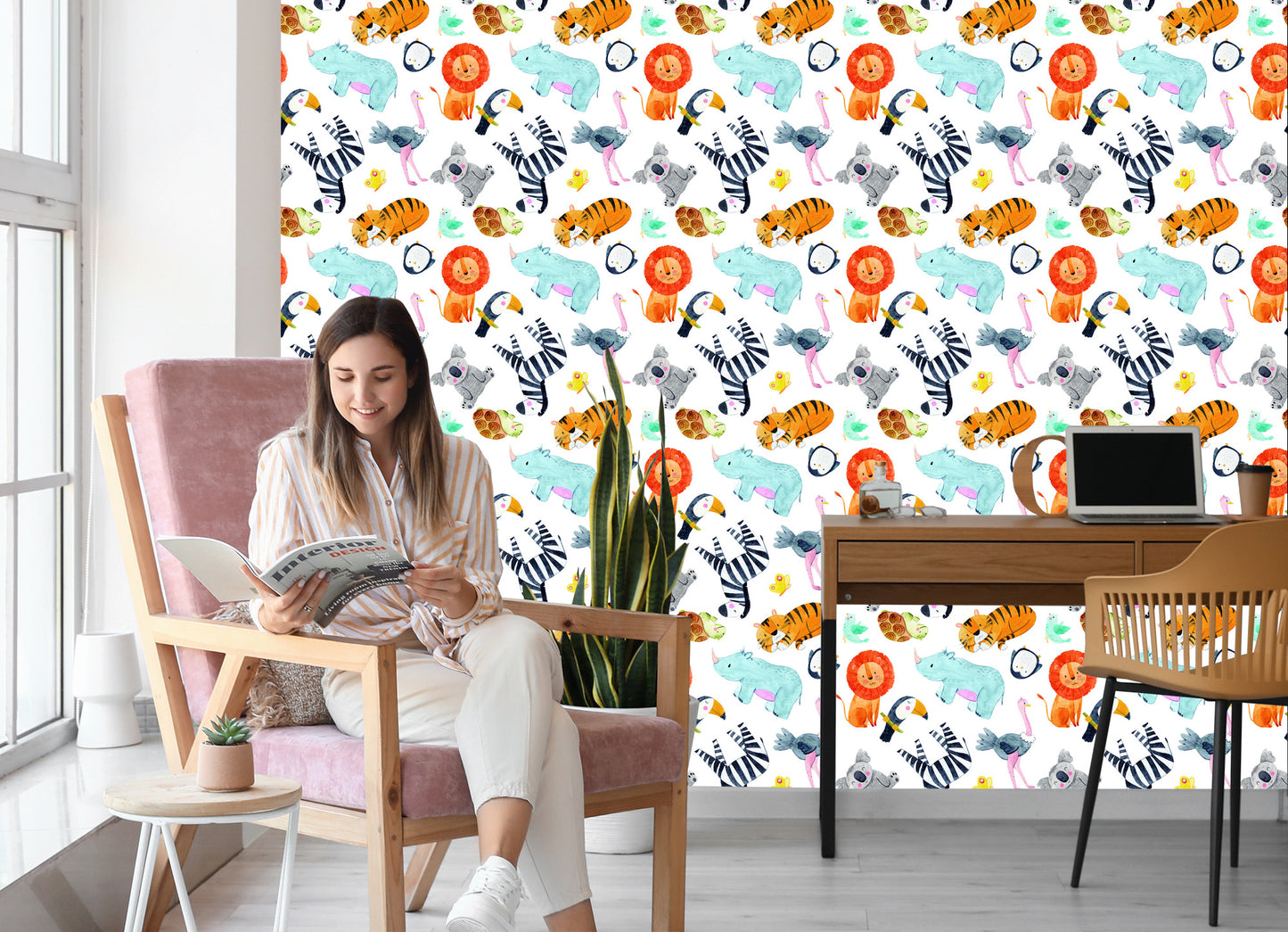 Wallpaper Colourful Safari Animals