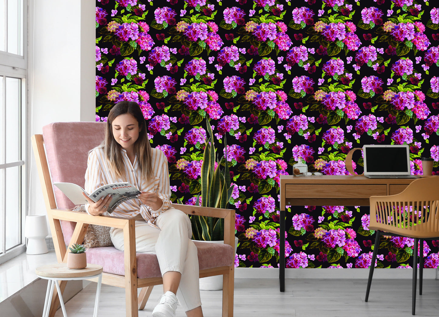 Wallpaper Peonies With Green Leaves